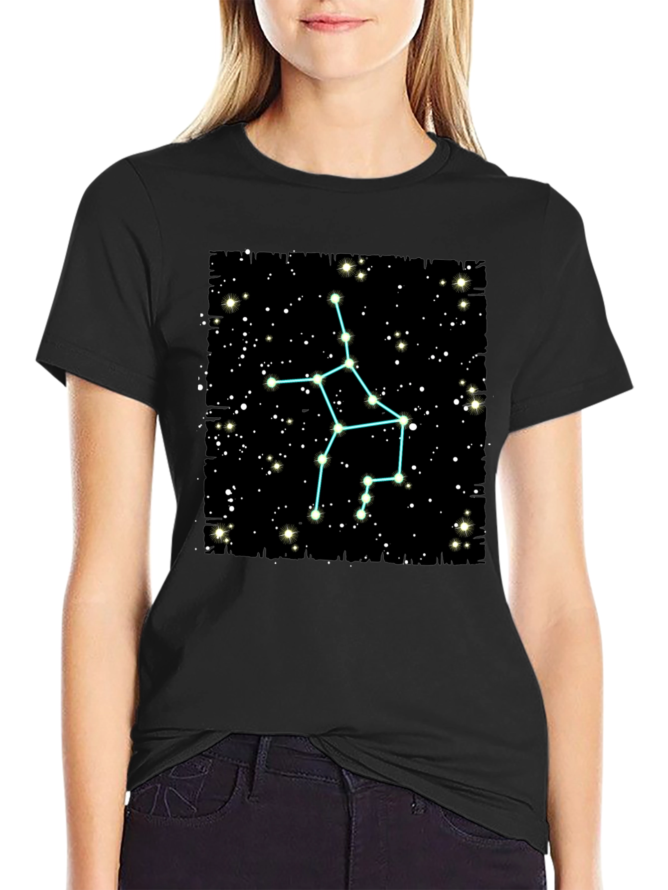 Sagittarius Constellation T-Shirt - Black Cotton Tee