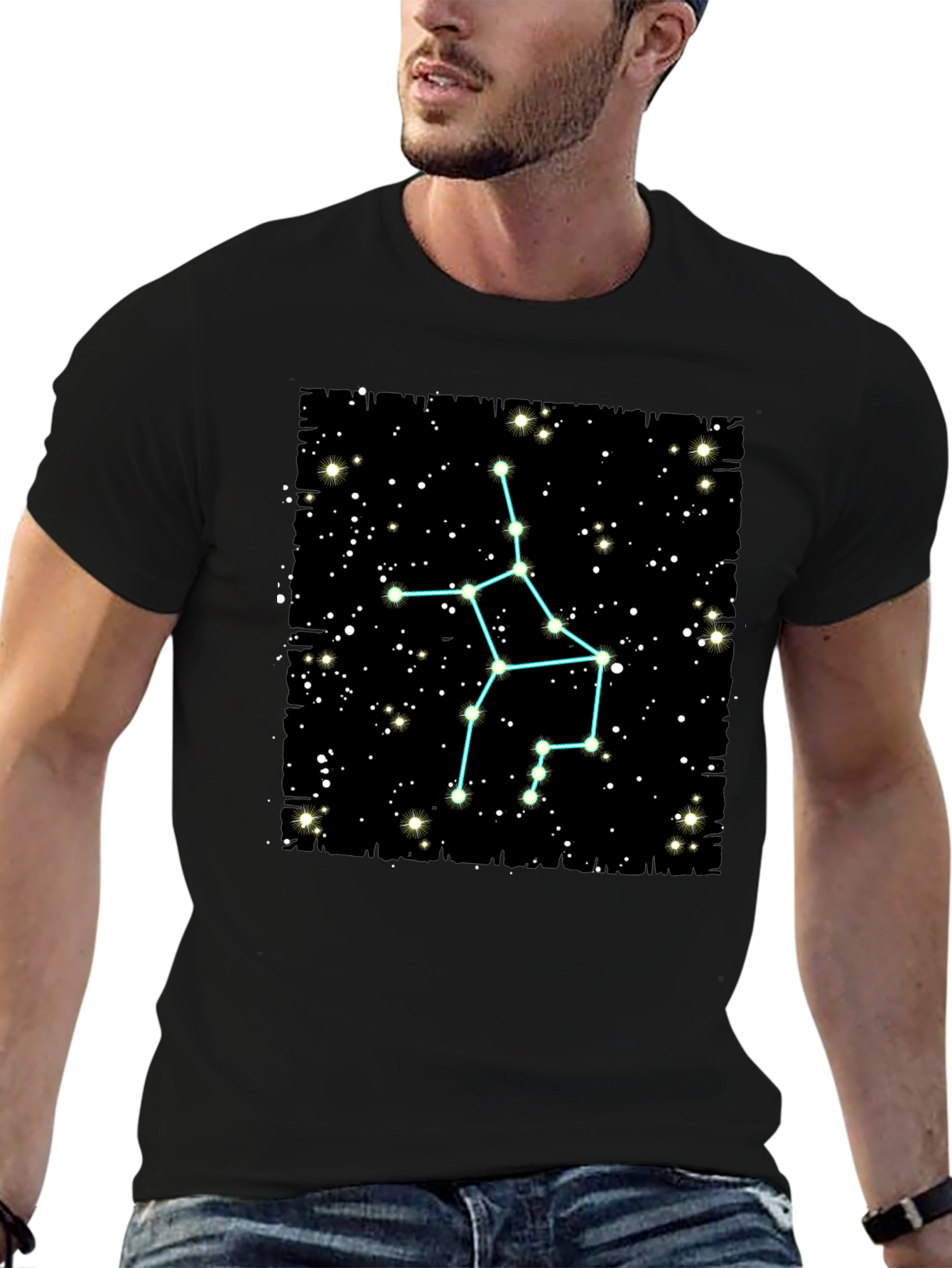 Sagittarius Constellation T-Shirt - Black Cotton Tee