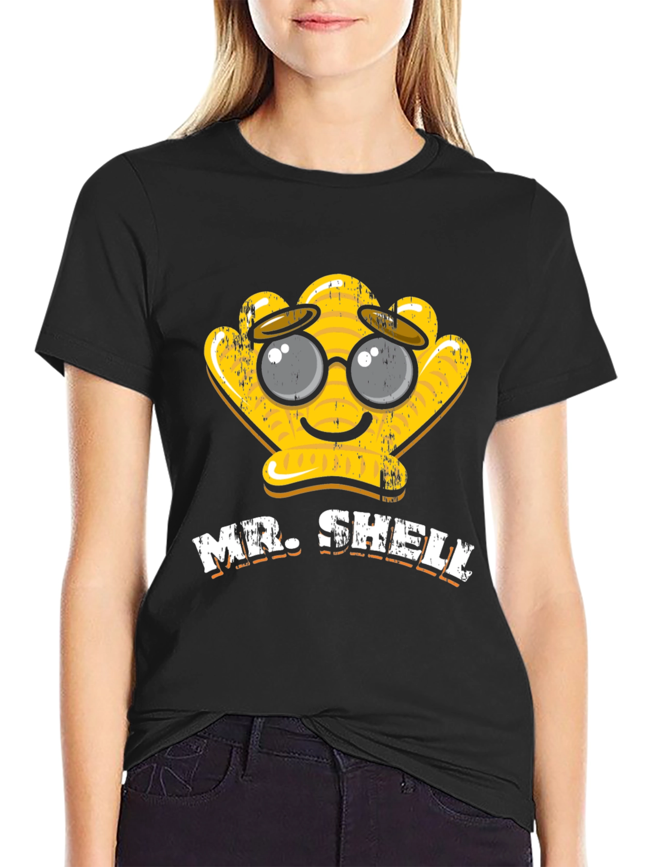 Mr. Shelly Graphic T-Shirt - Cute Cartoon Shell Tee