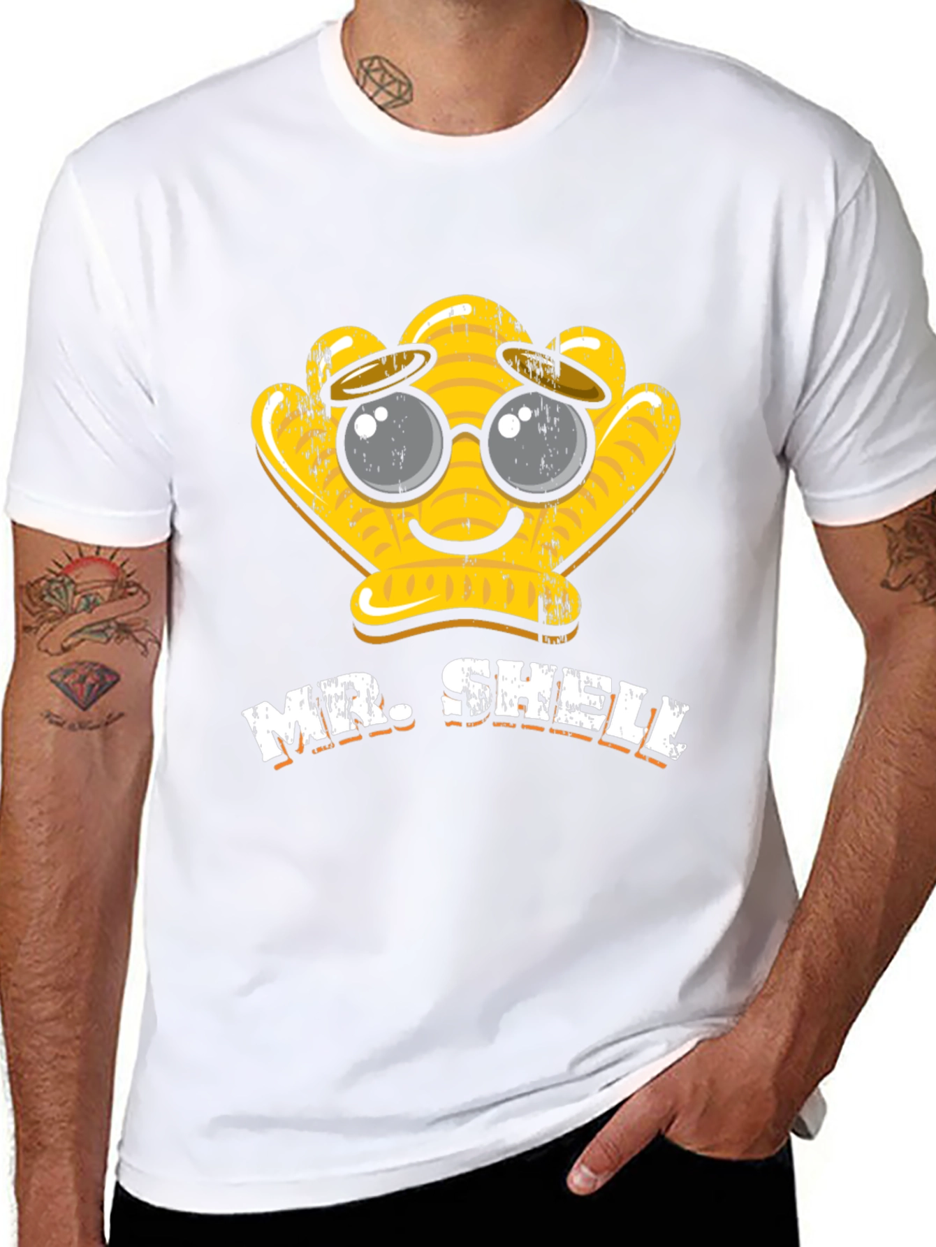 Mr. Shelly Graphic T-Shirt - Cute Cartoon Shell Tee