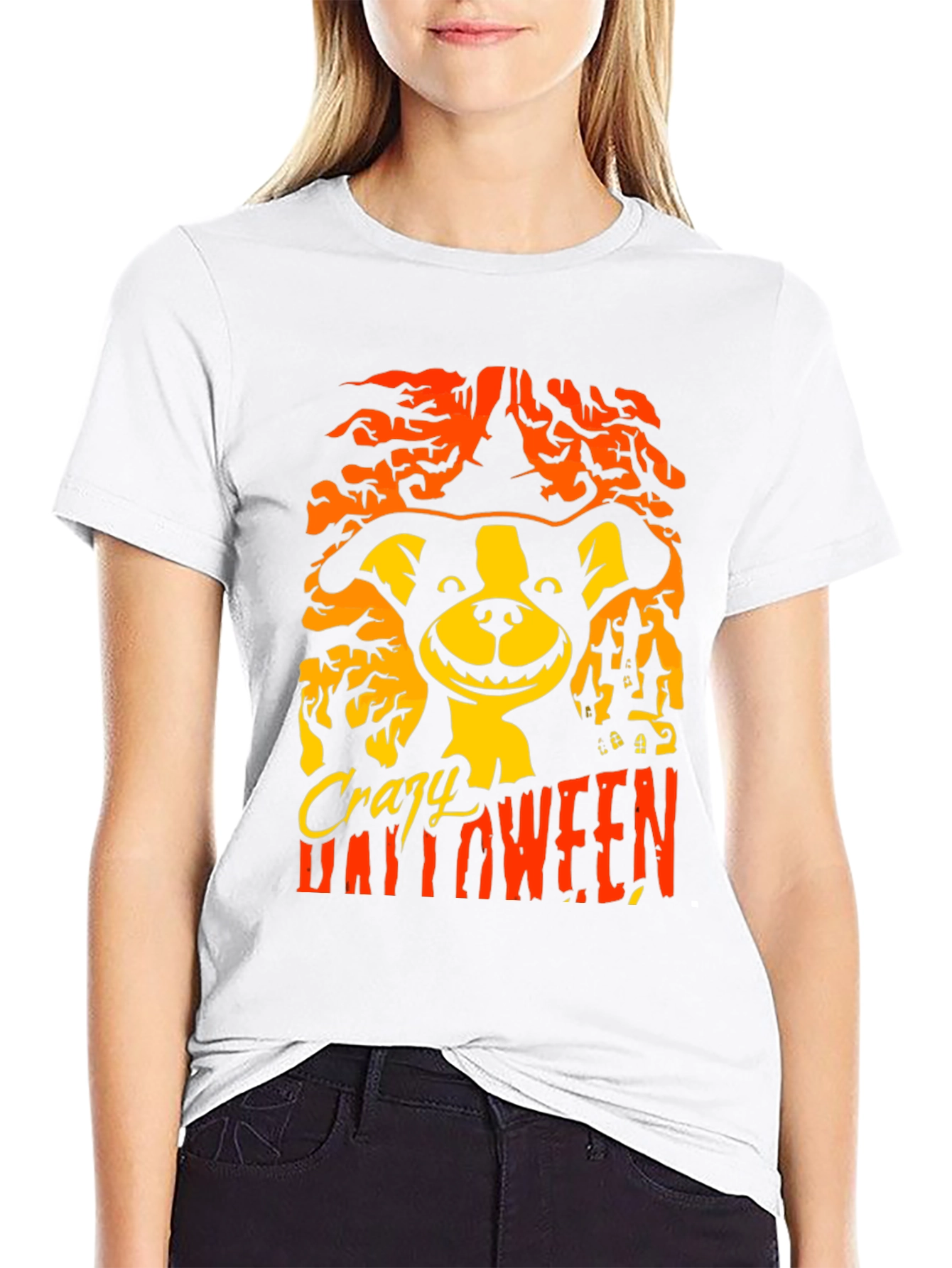 Crazy Halloween Dog T-Shirt - Mens Black Tee