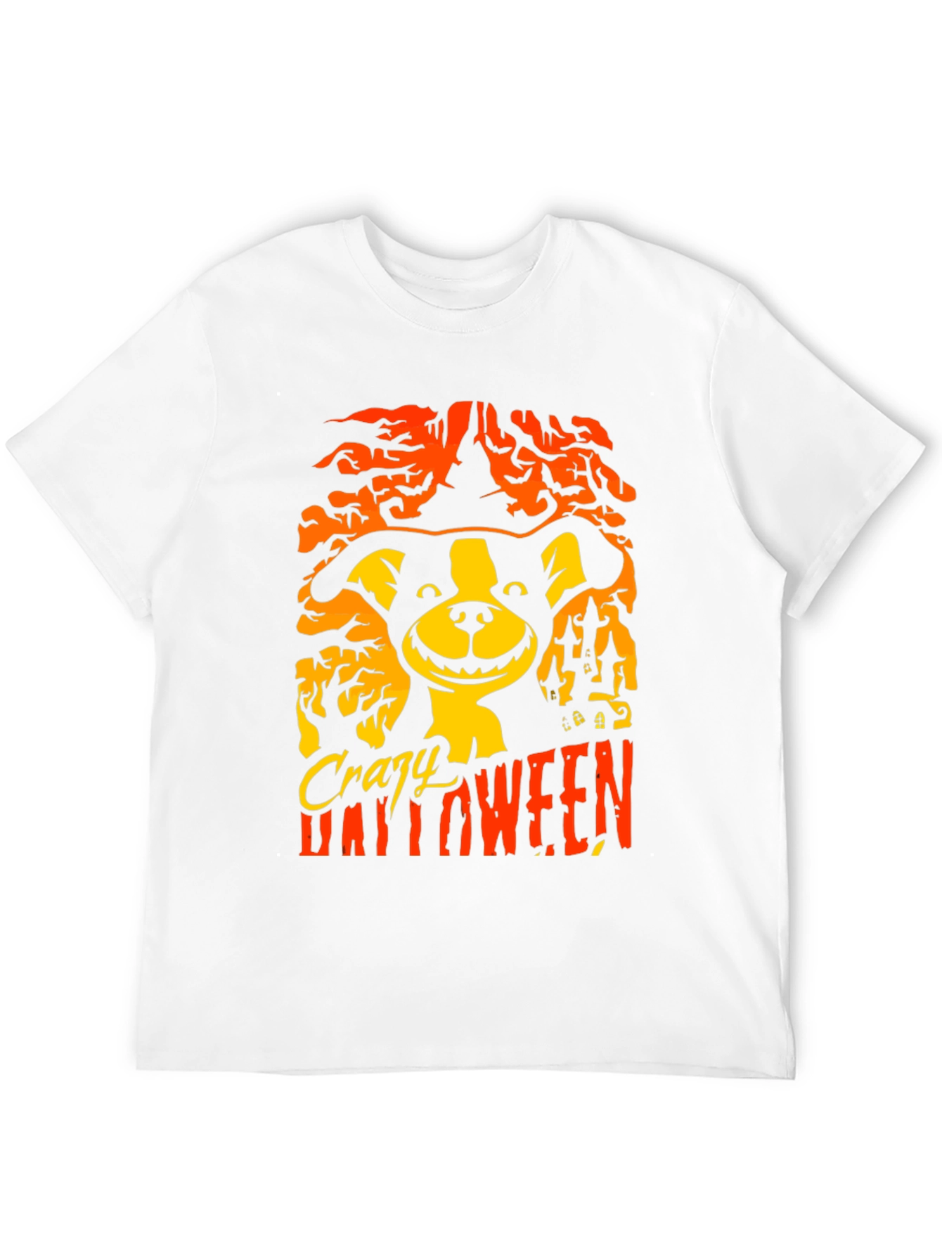 Crazy Halloween Dog T-Shirt - Mens Black Tee