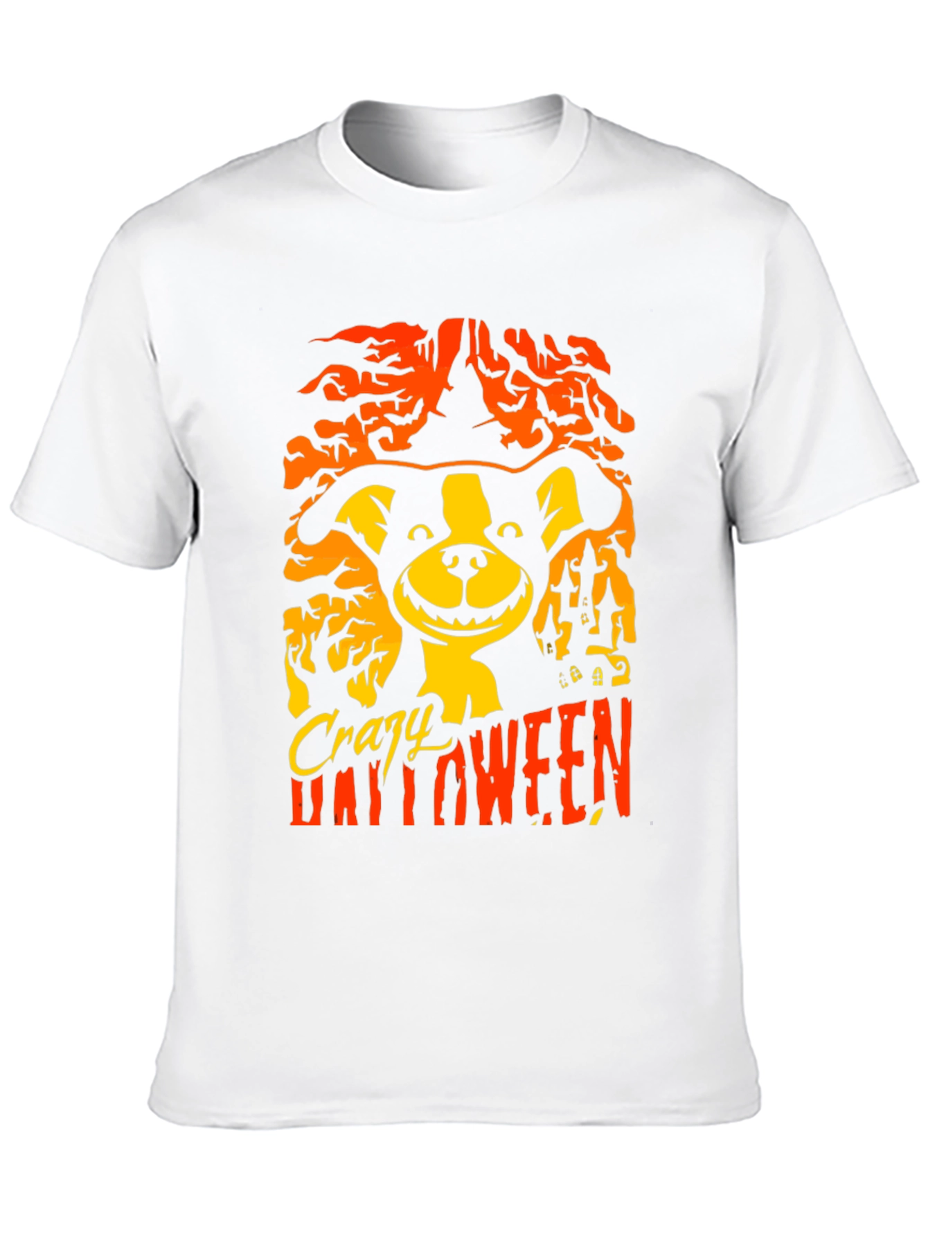 Crazy Halloween Dog T-Shirt - Mens Black Tee