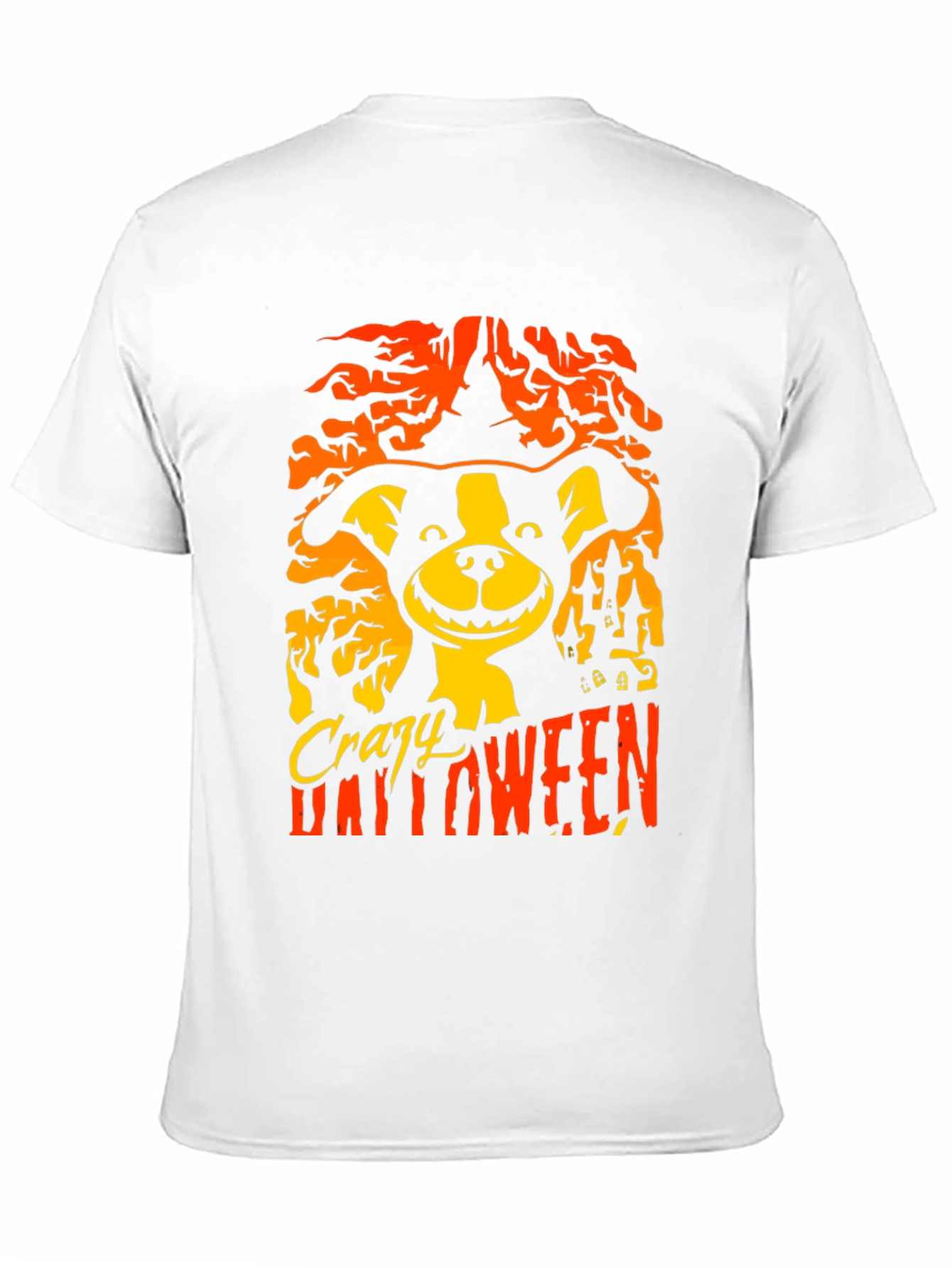 Crazy Halloween Dog T-Shirt - Mens Black Tee