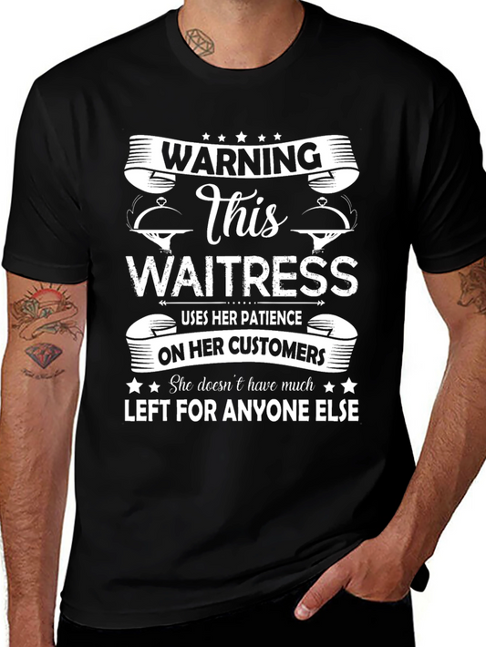 Warning Waitress T-Shirt - Funny Server Tee