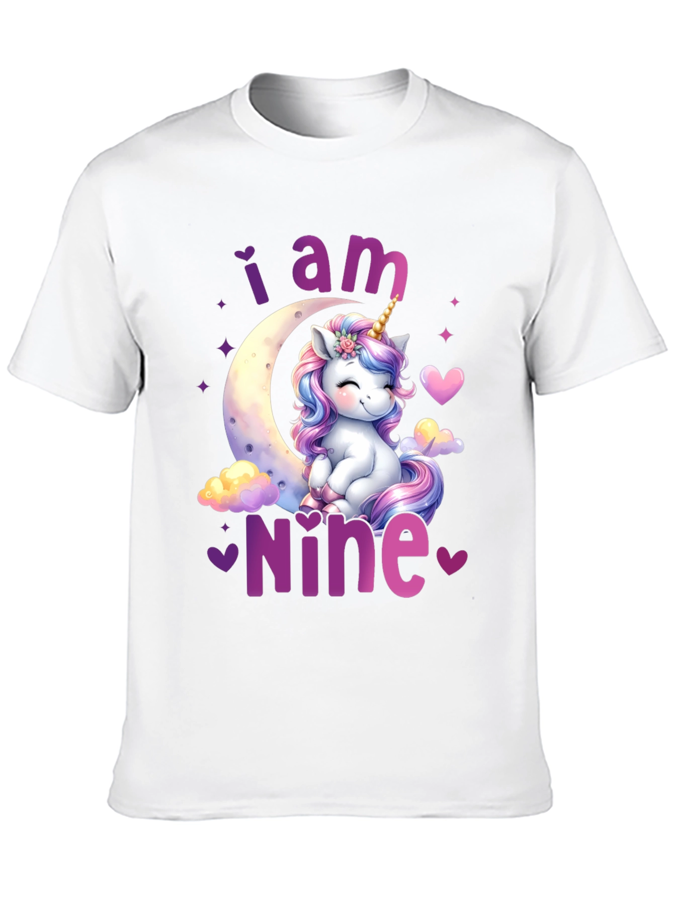 I am Nine Unicorn Birthday T-Shirt
