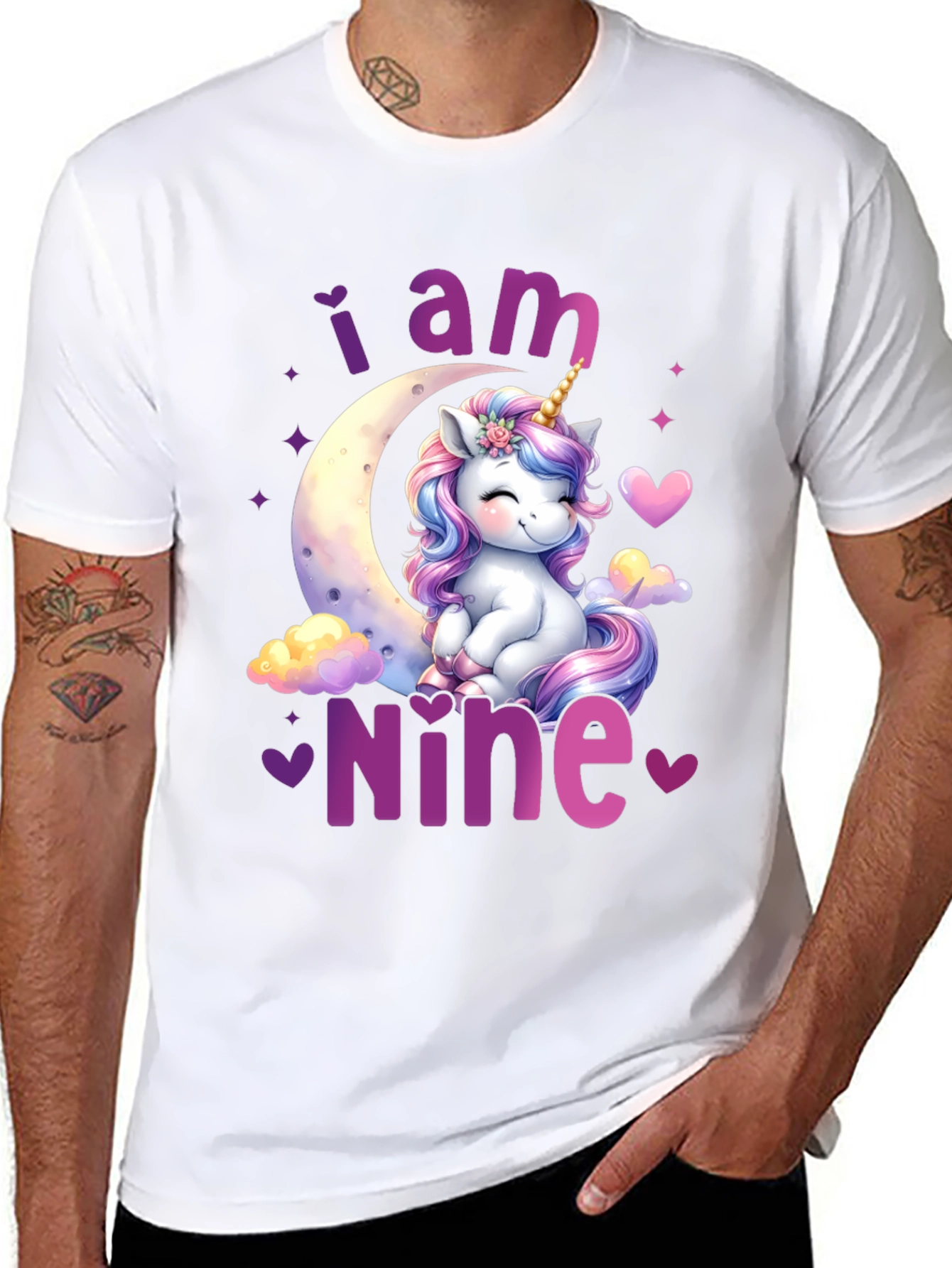 I am Nine Unicorn Birthday T-Shirt