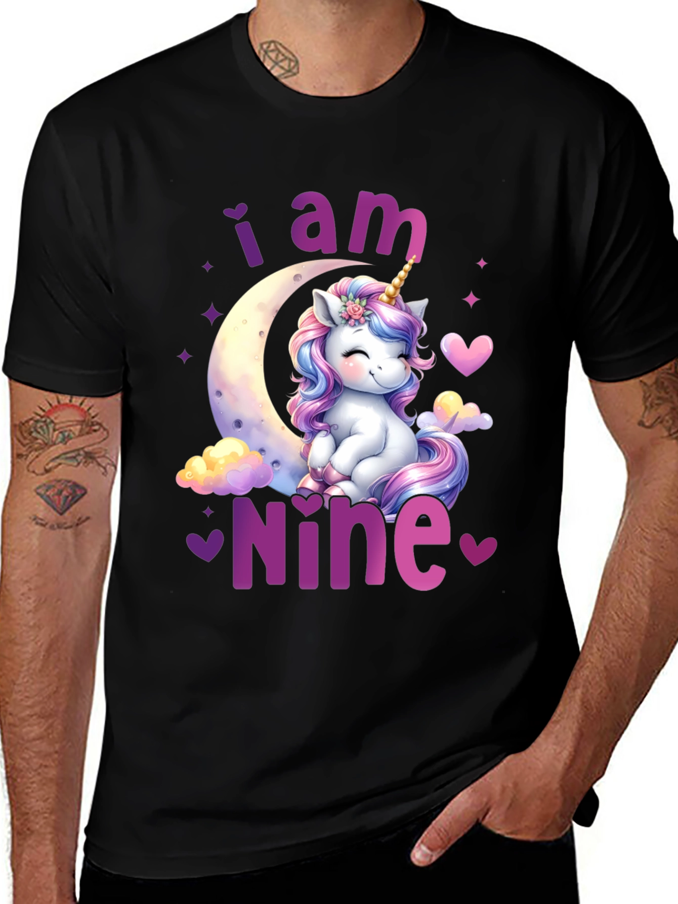 I am Nine Unicorn Birthday T-Shirt
