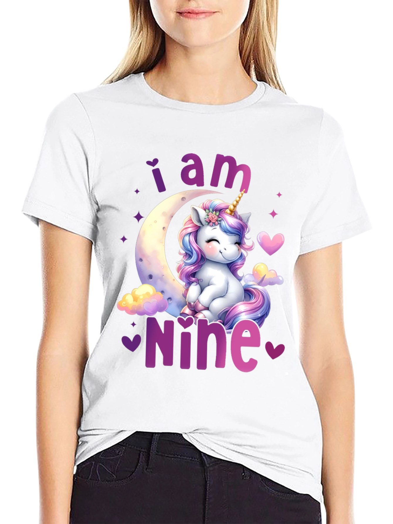 I am Nine Unicorn Birthday T-Shirt