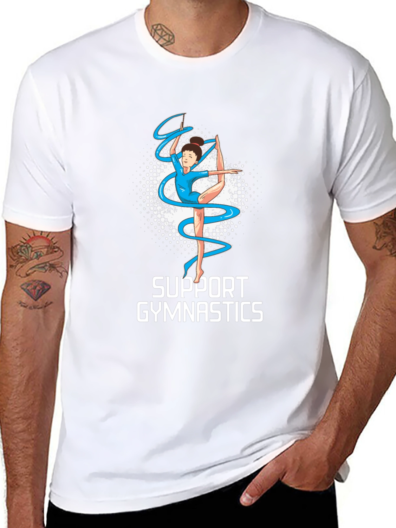 Support Gymnastics T-Shirt - Gymnastics Ribbon Graphic Tee
