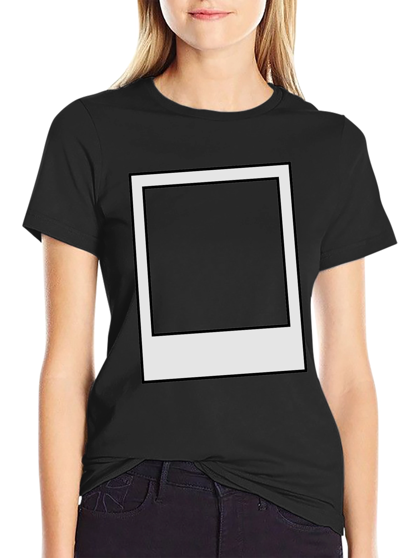 Retro Instant Photo Frame Black Tee