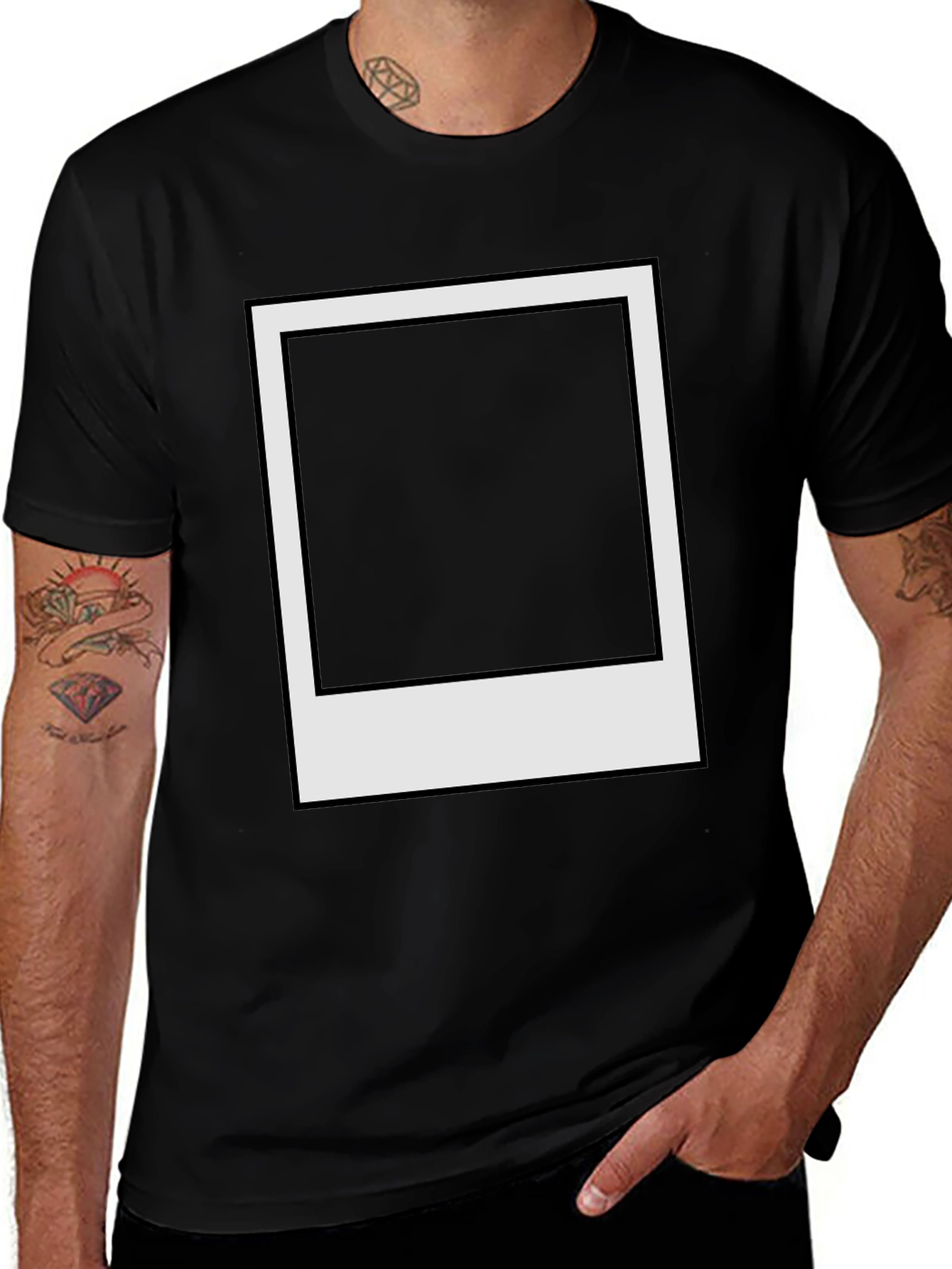 Retro Instant Photo Frame Black Tee
