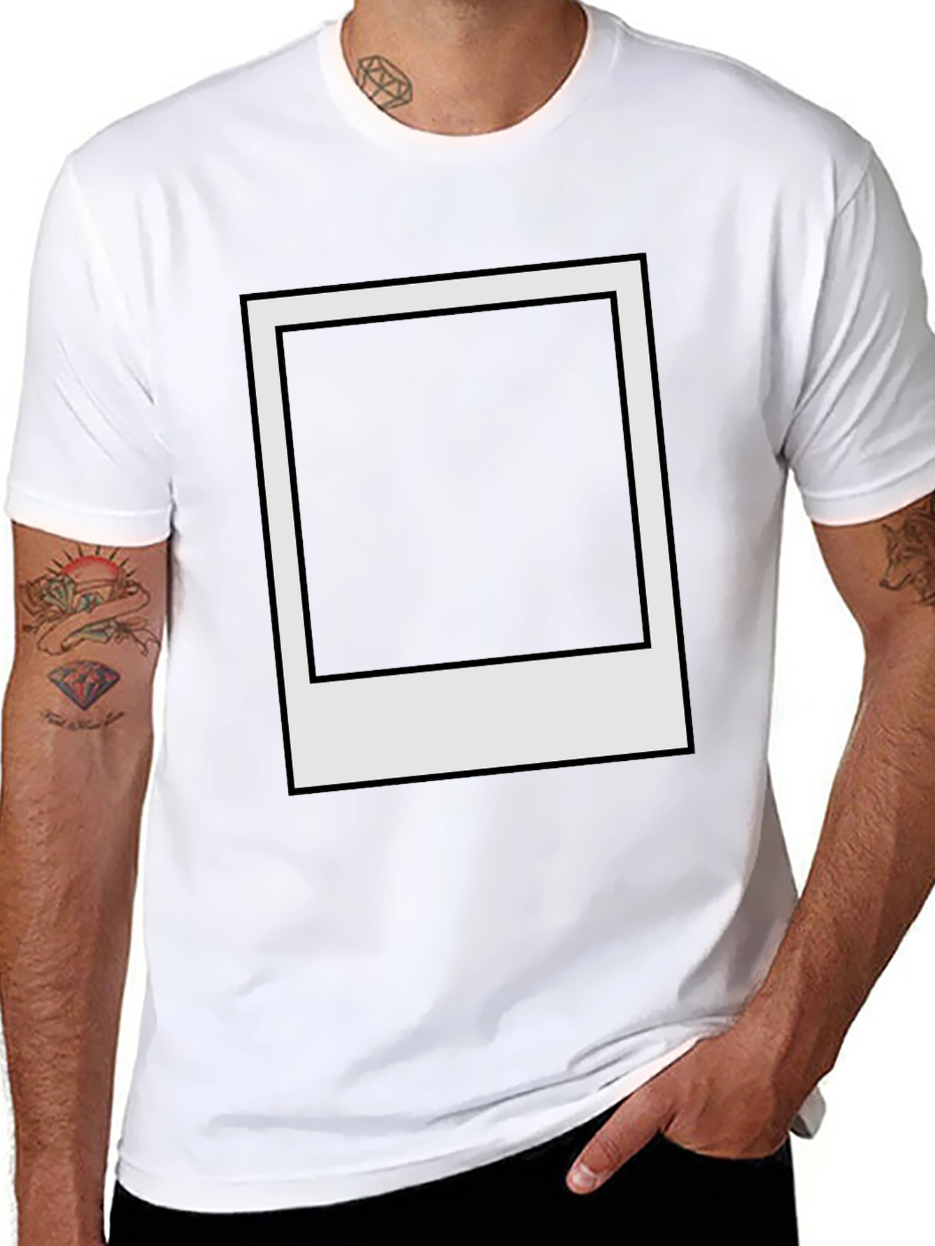 Retro Instant Photo Frame Black Tee