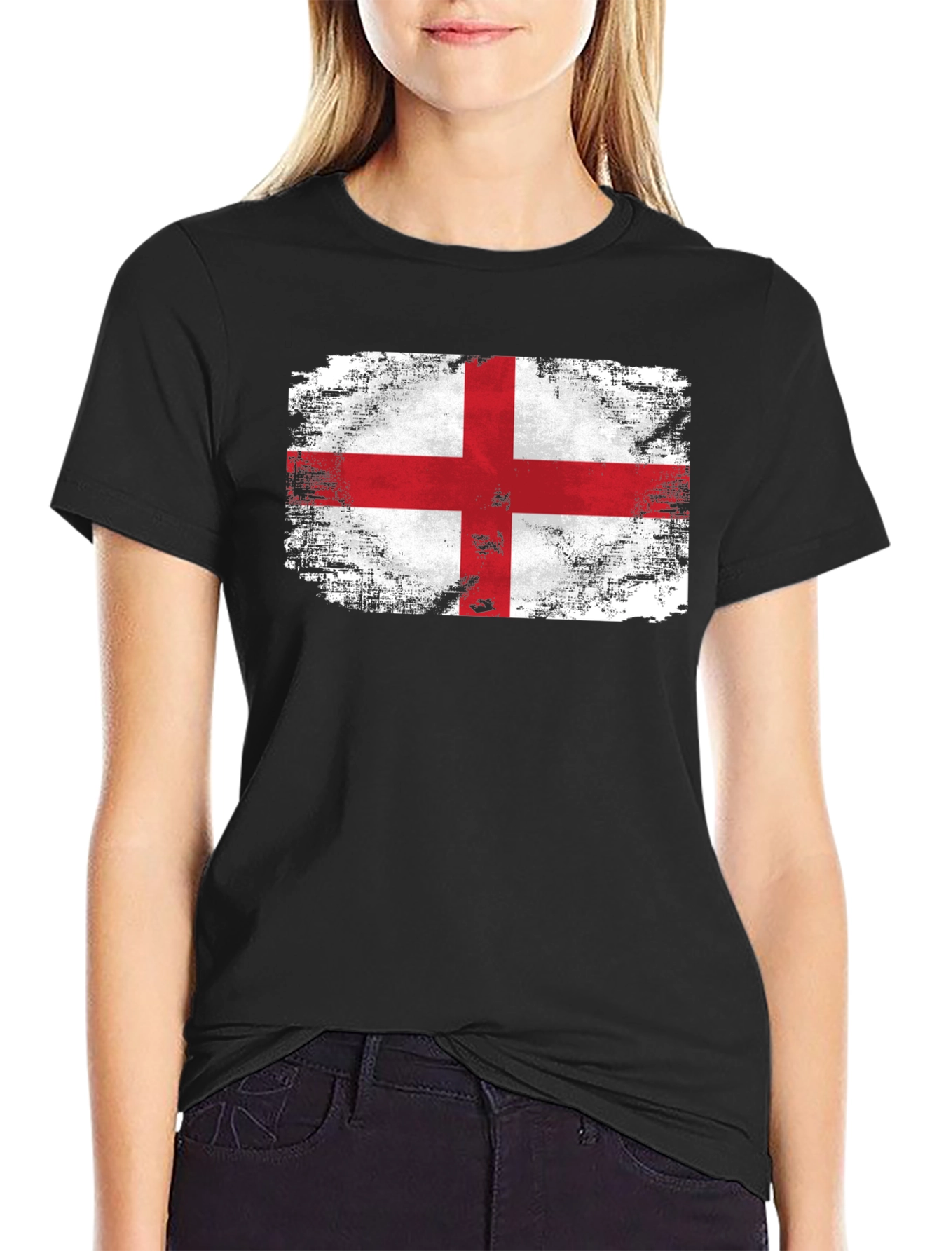 England Flag Graphic Black T-Shirt