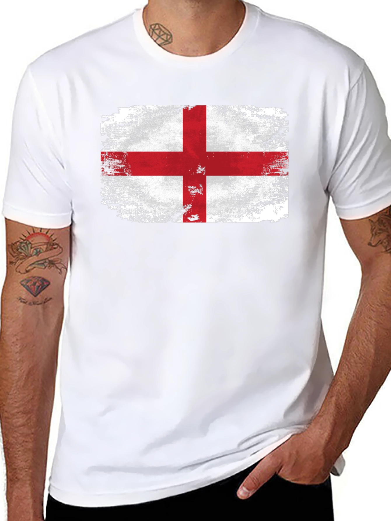 England Flag Graphic Black T-Shirt