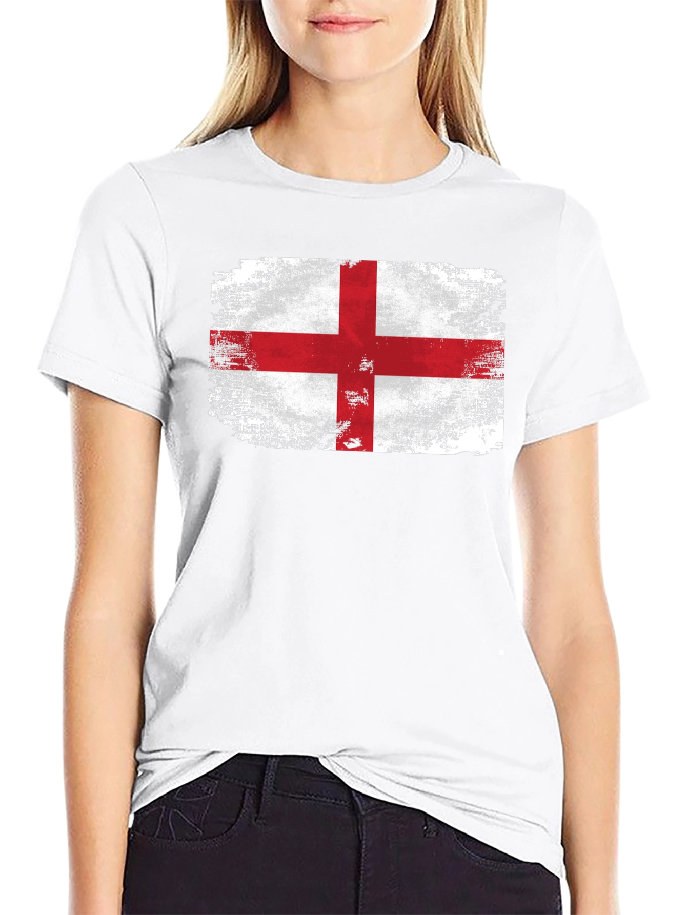 England Flag Graphic Black T-Shirt