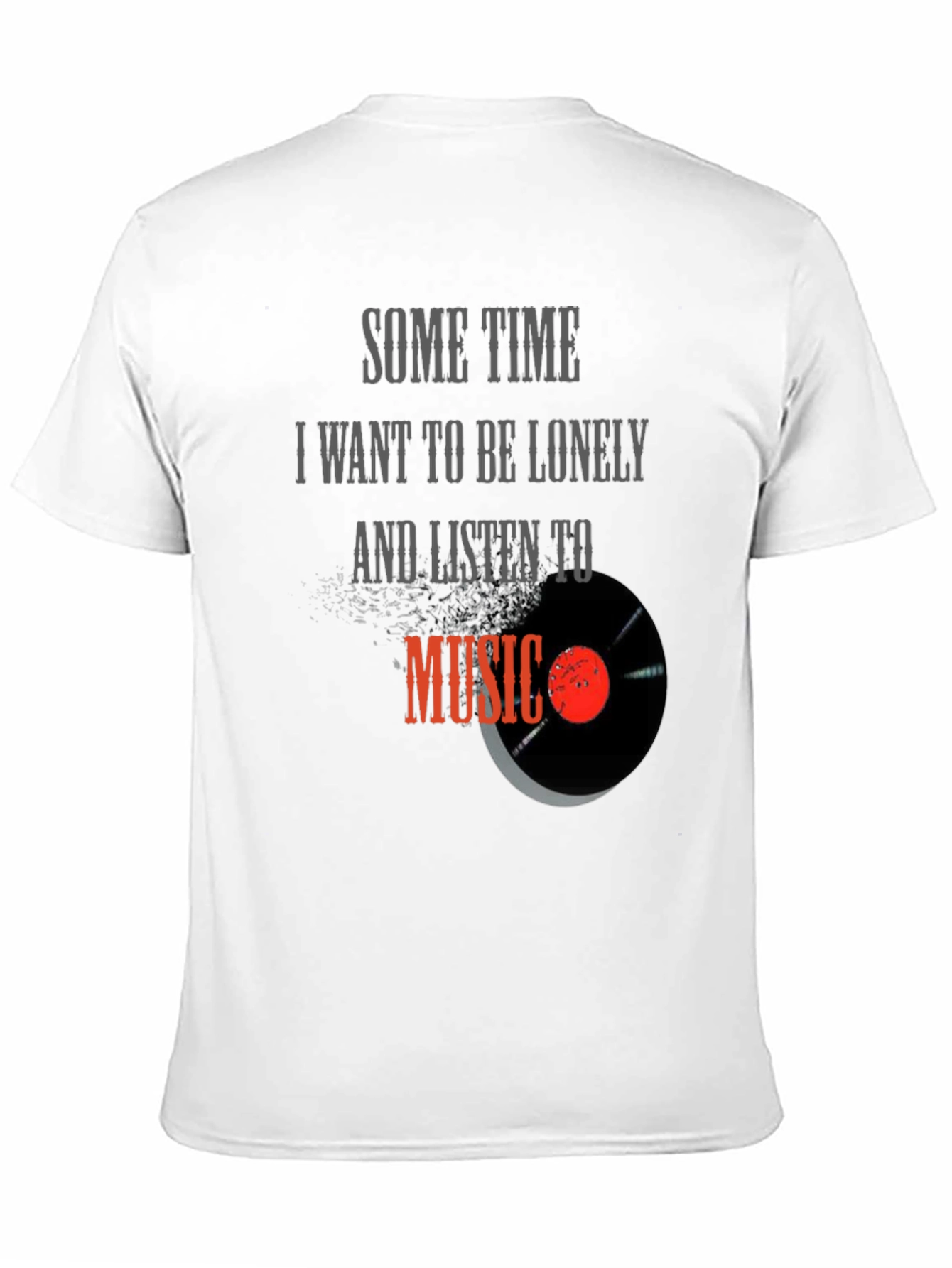 Lonely Music Lover Black T-Shirt