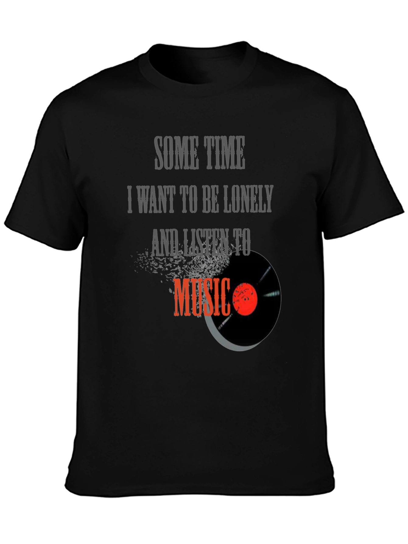 Lonely Music Lover Black T-Shirt