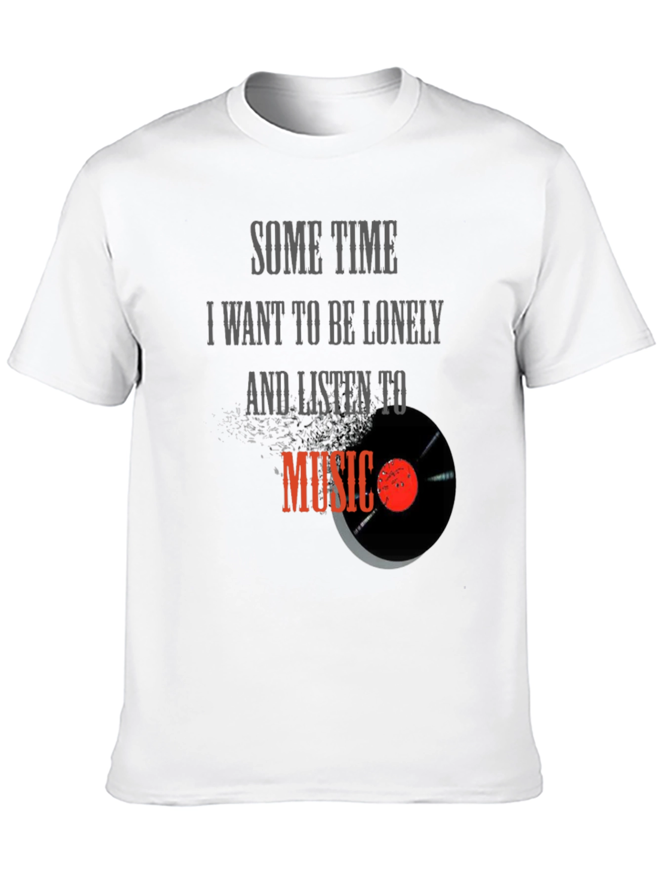 Lonely Music Lover Black T-Shirt