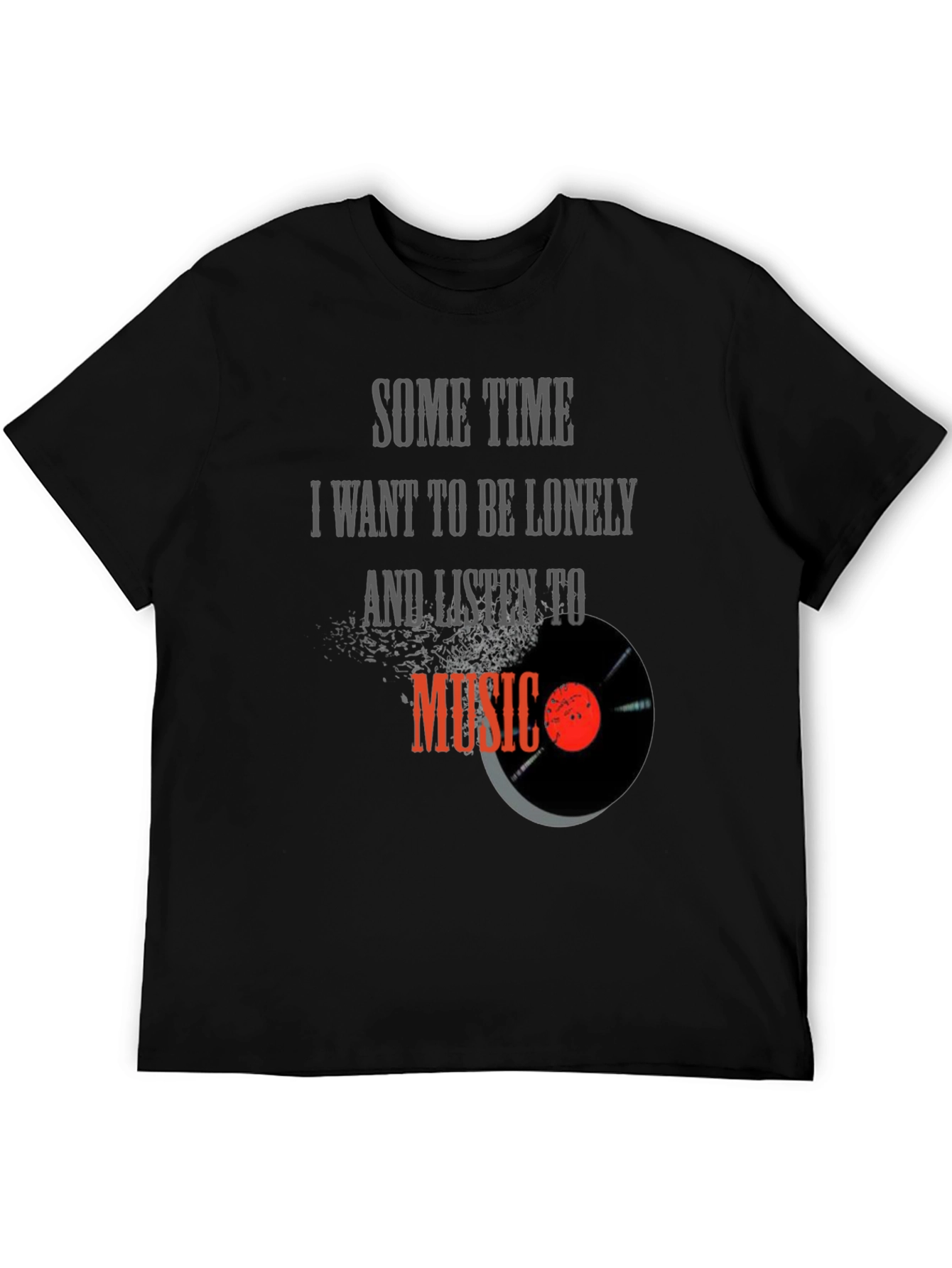 Lonely Music Lover Black T-Shirt