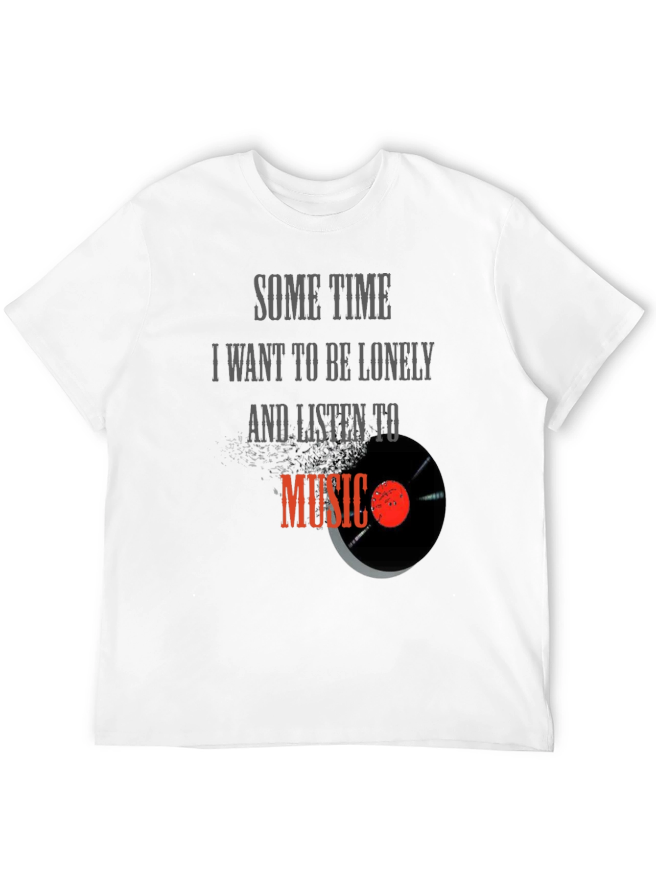 Lonely Music Lover Black T-Shirt