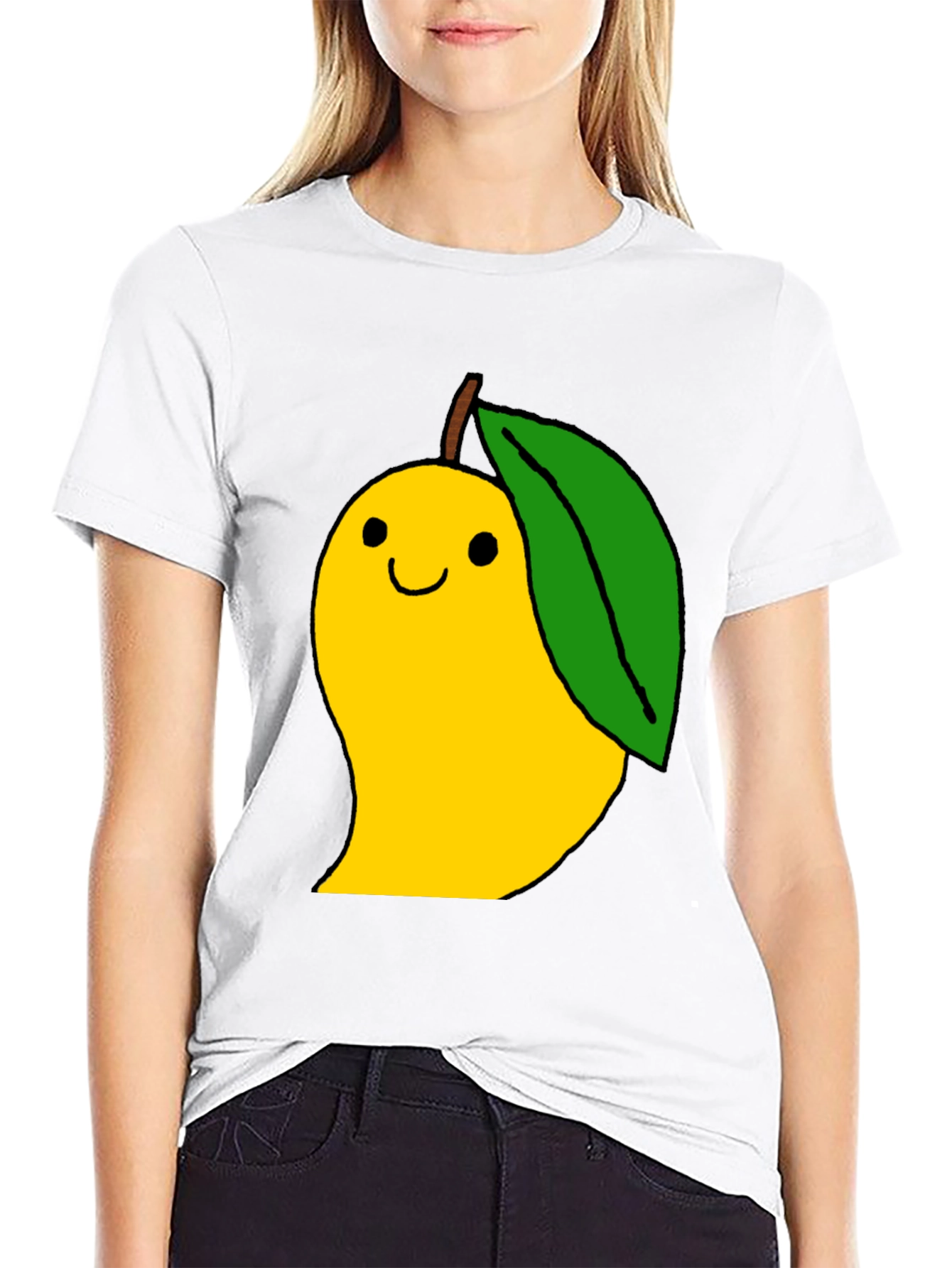 Mango Cartoon Graphic Black T-Shirt
