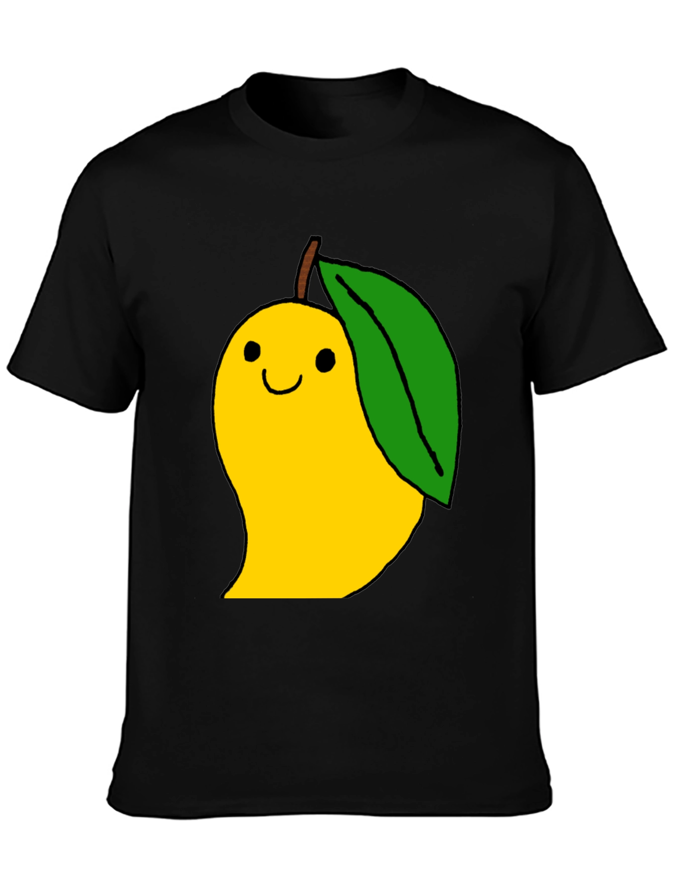Mango Cartoon Graphic Black T-Shirt