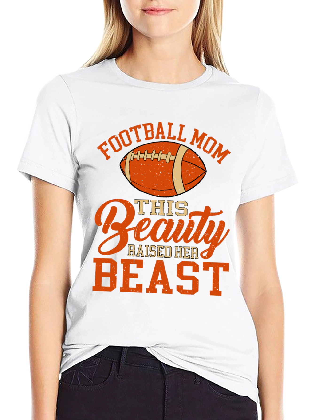 Football Mom Beauty Raised Her Beast T-Shirt