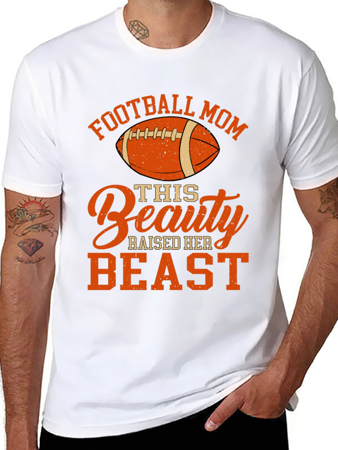 Football Mom Beauty Raised Her Beast T-Shirt