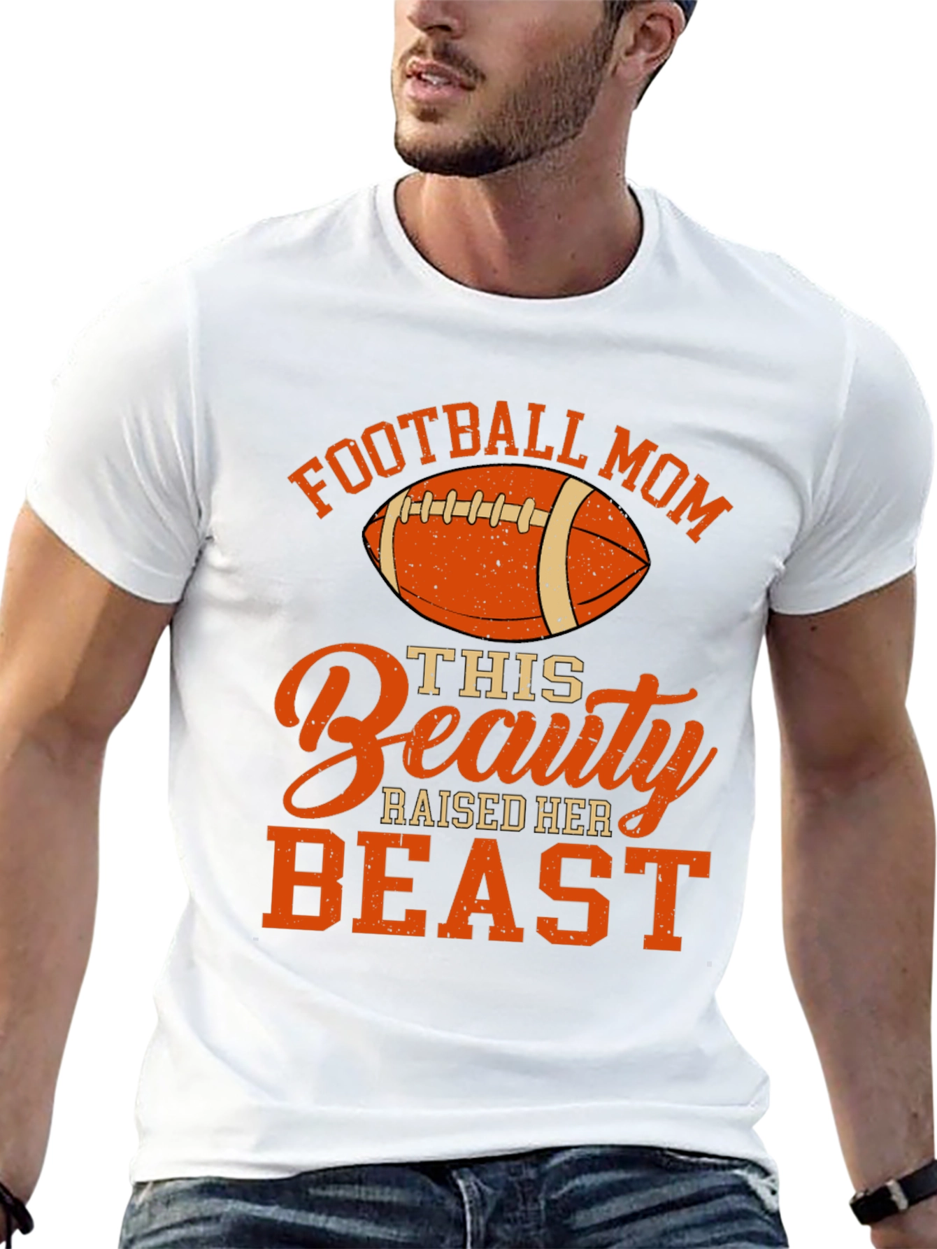 Football Mom Beauty Raised Her Beast T-Shirt