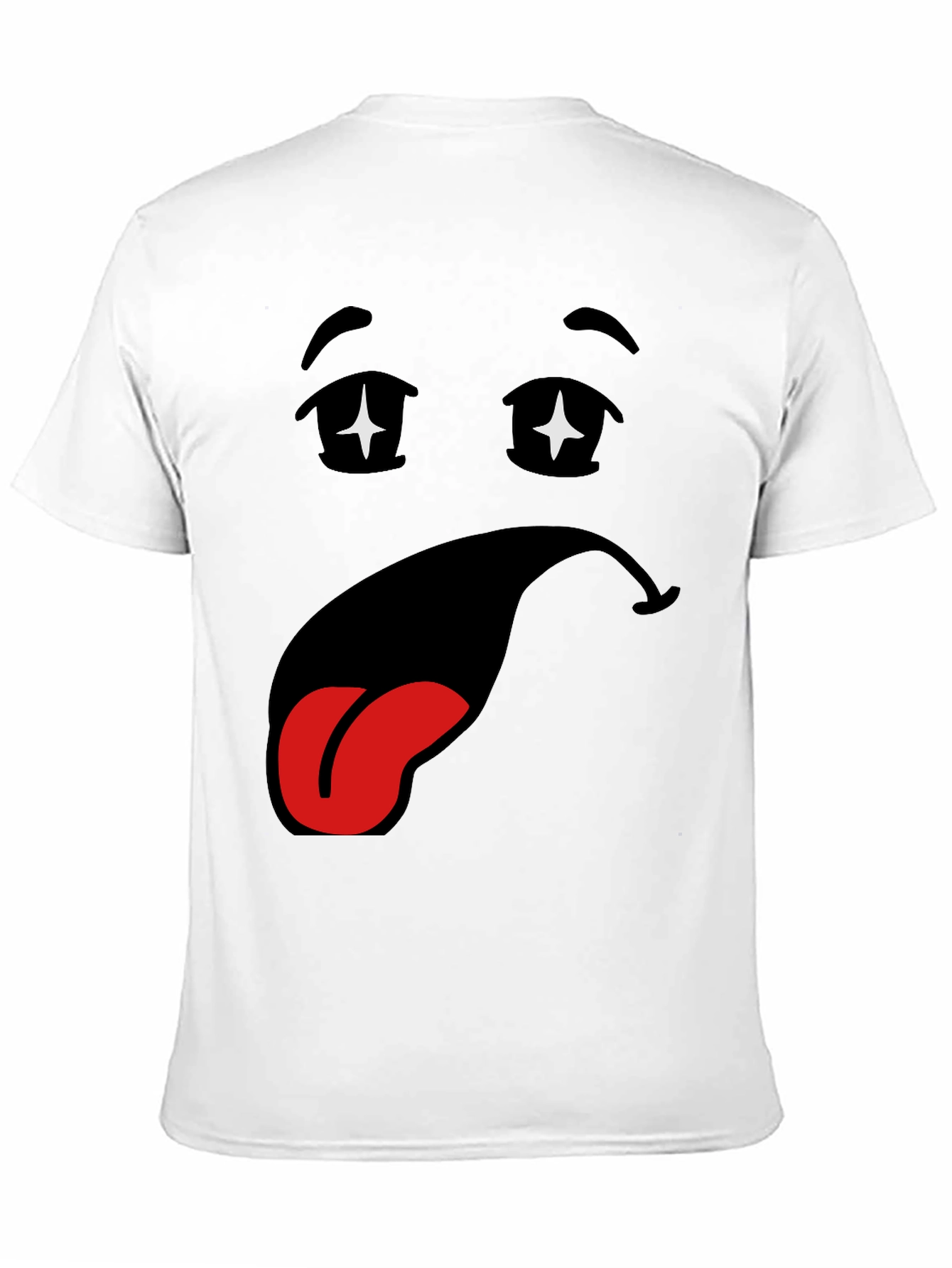 Funny Cartoon Face Black T-Shirt