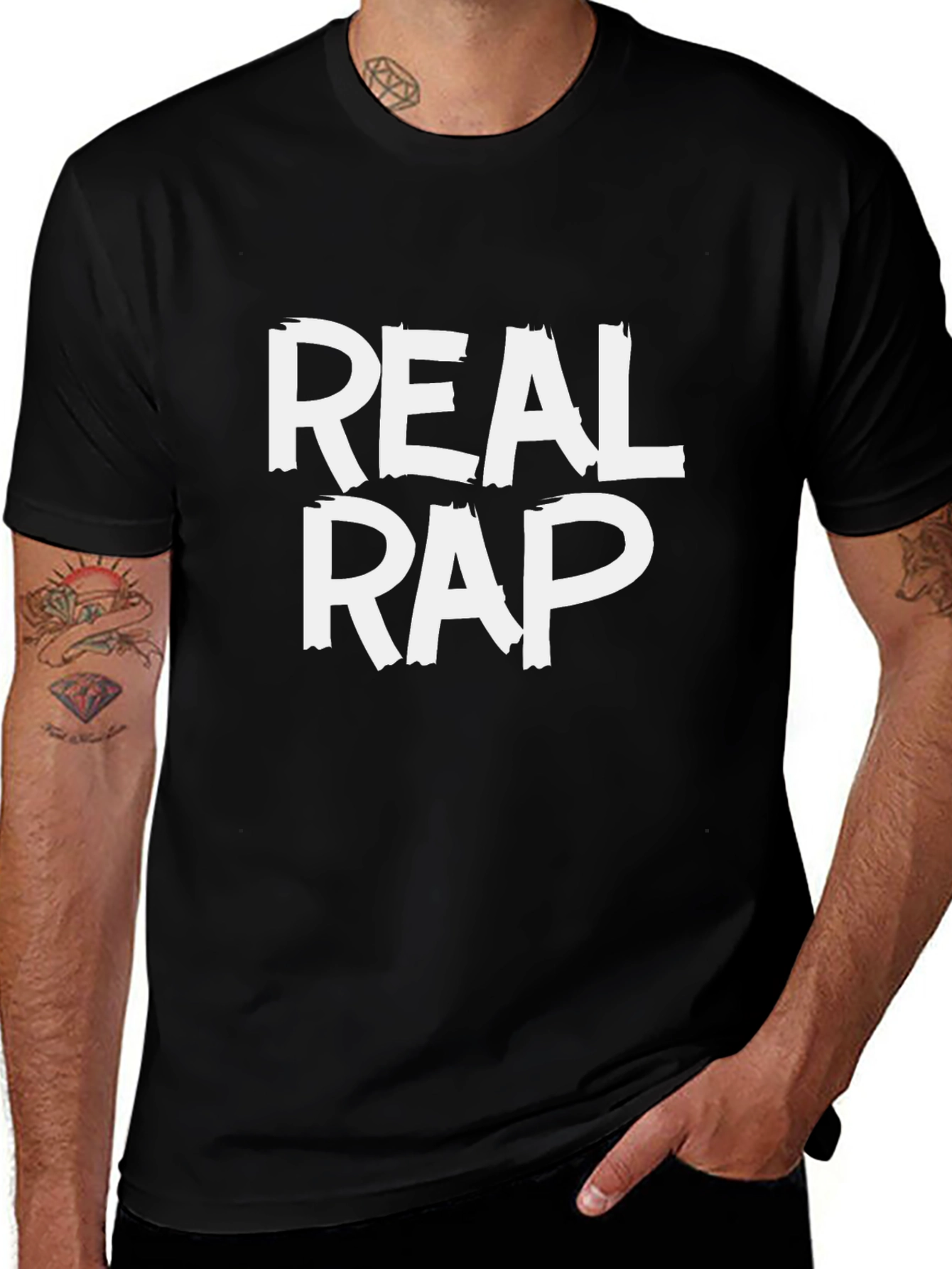 Real Rap Graphic Tee - Mens Black T-Shirt