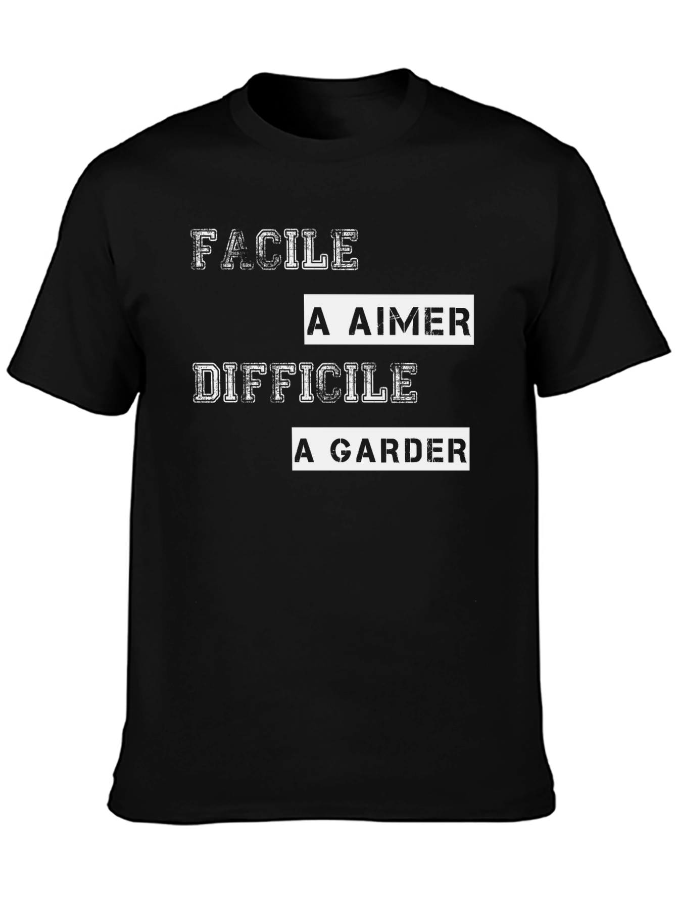 Facile a Aimer T-Shirt - Mens Black Graphic Tee