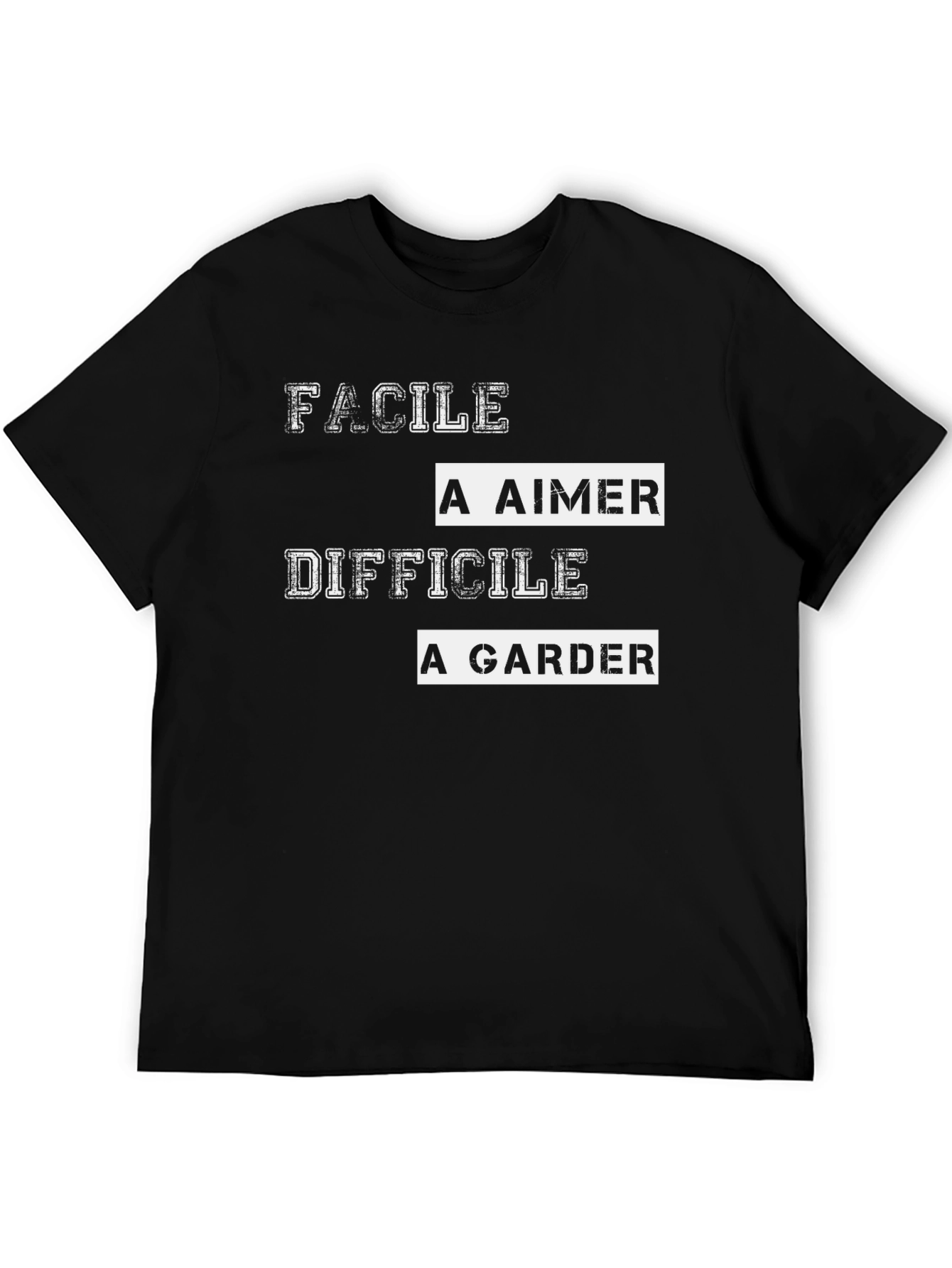 Facile a Aimer T-Shirt - Mens Black Graphic Tee