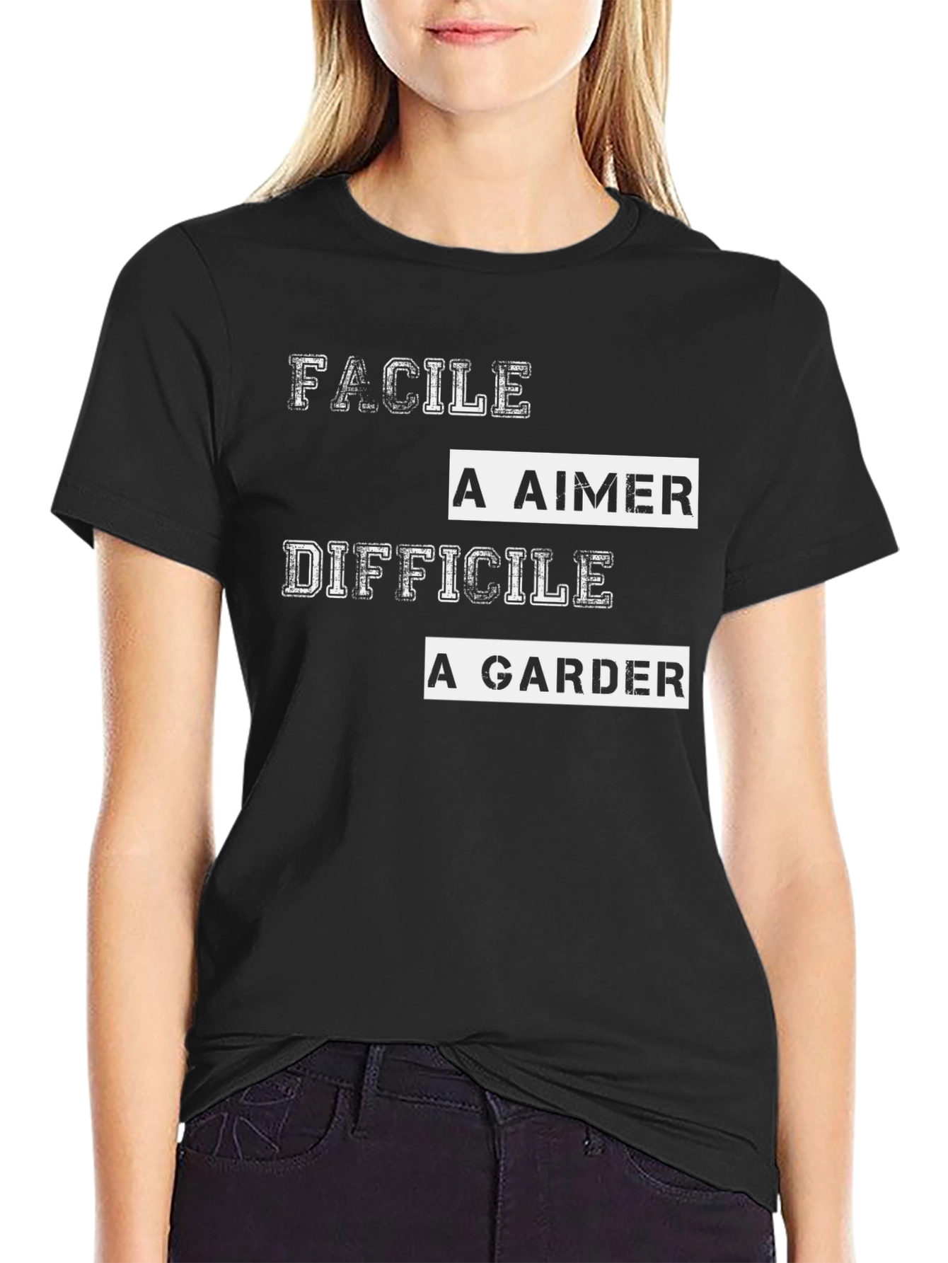 Facile a Aimer T-Shirt - Mens Black Graphic Tee