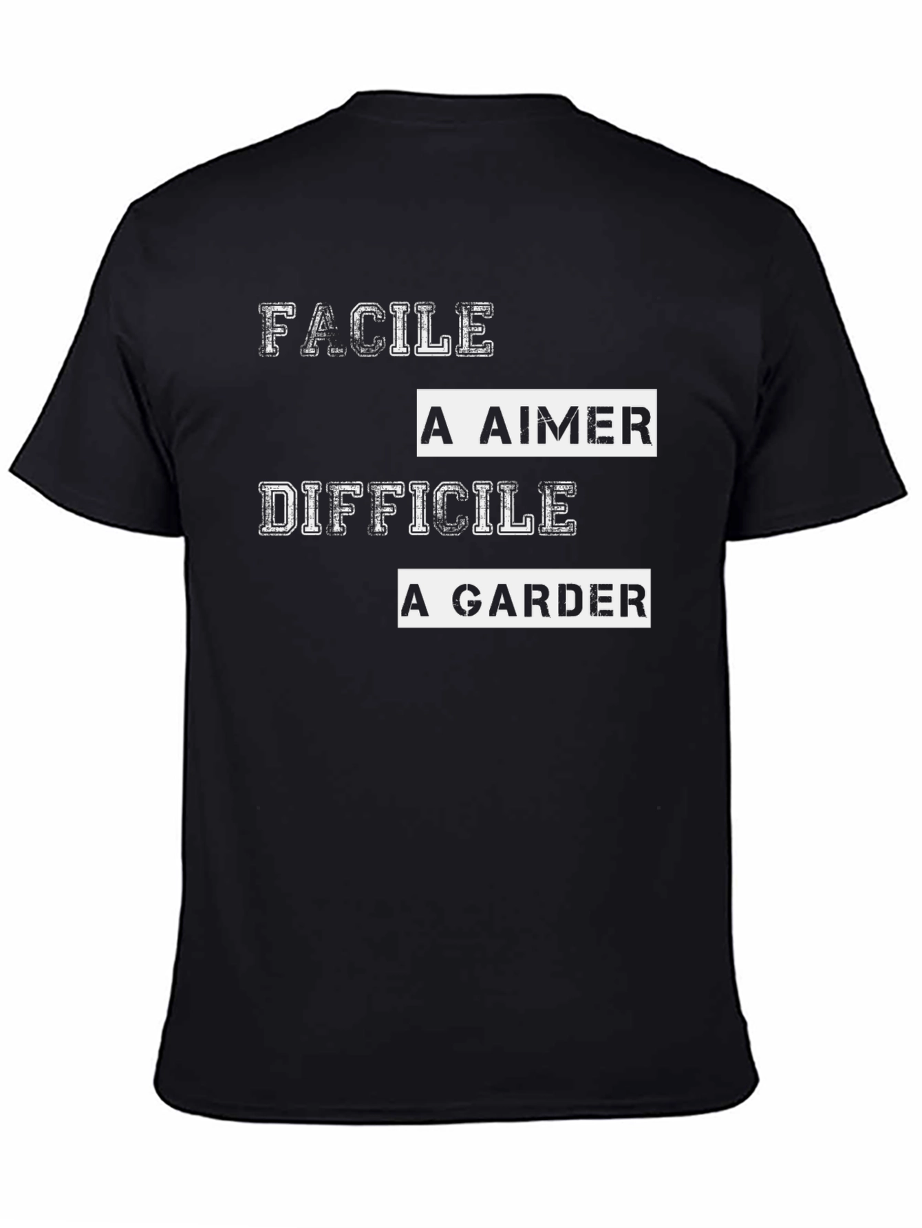 Facile a Aimer T-Shirt - Mens Black Graphic Tee
