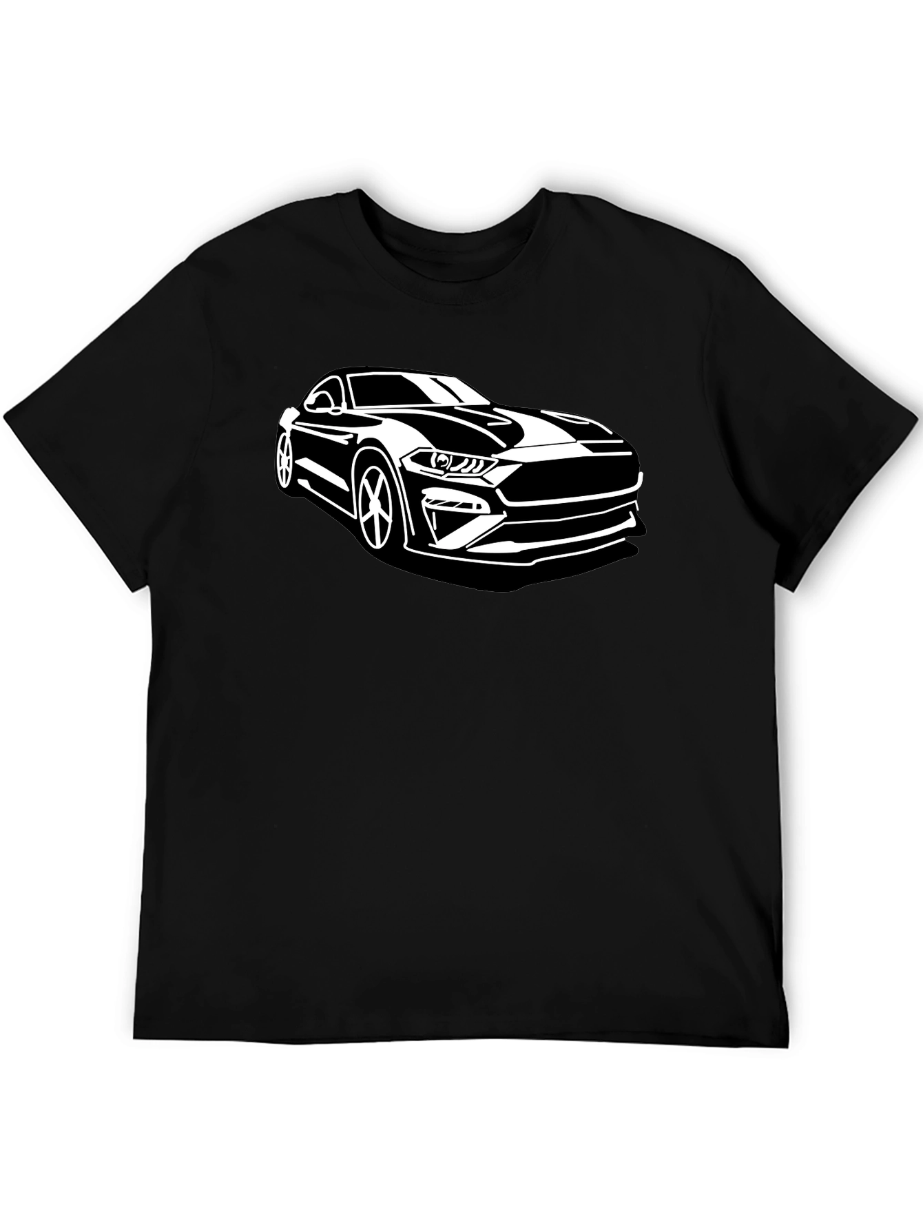 Black Mustang Car Graphic T-Shirt