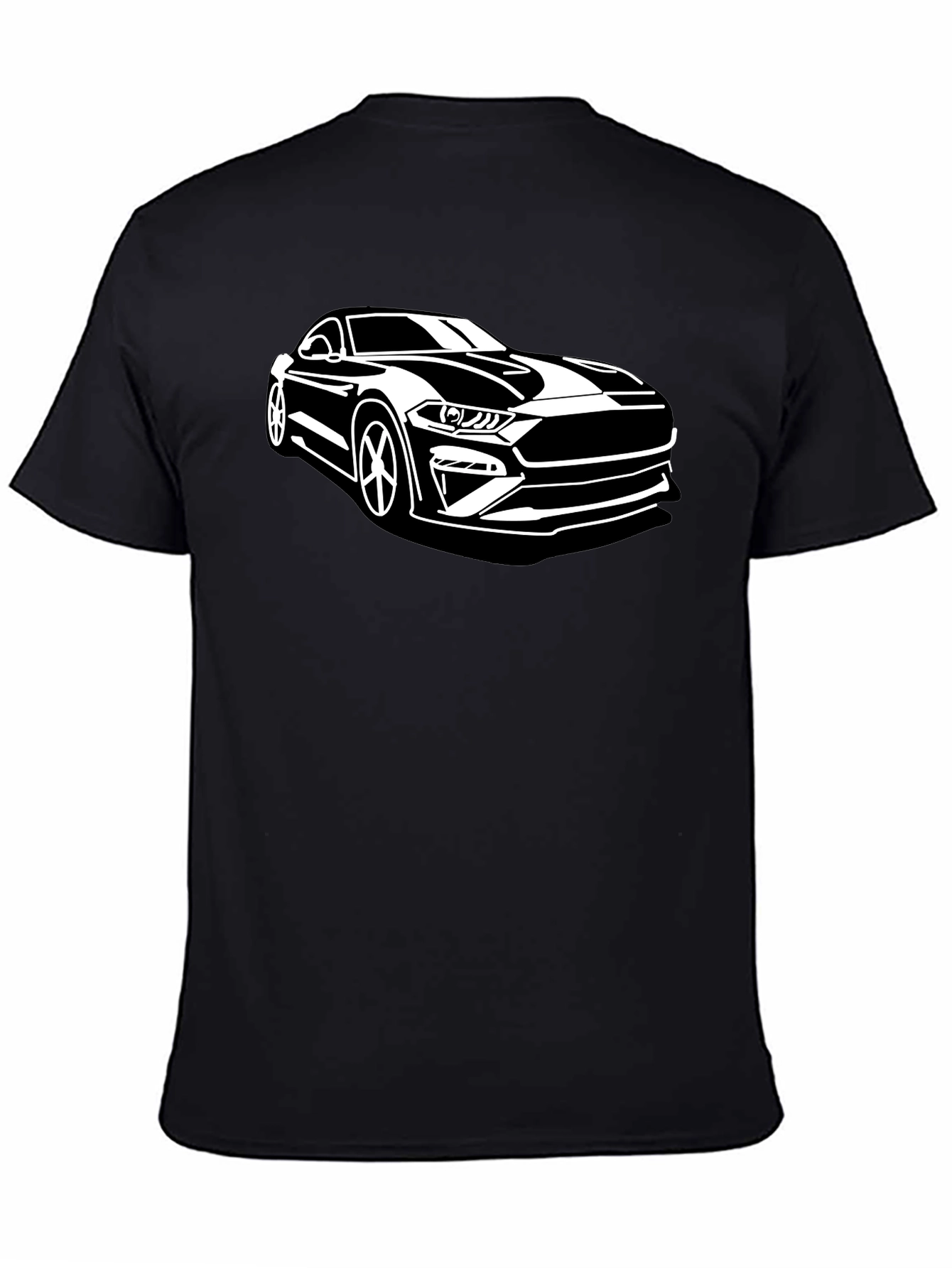 Black Mustang Car Graphic T-Shirt