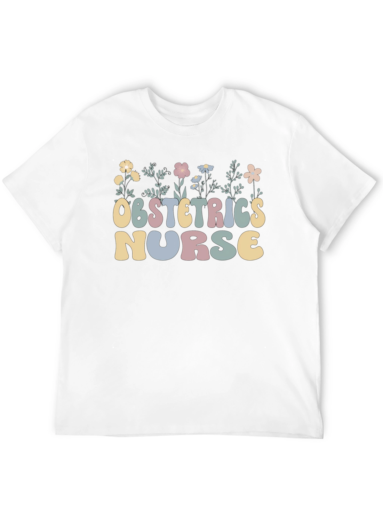 Obstetrics Nurse Floral Graphic T-Shirt