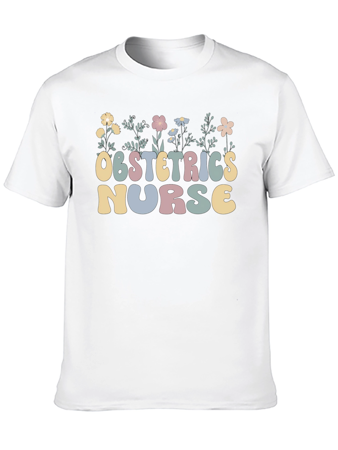Obstetrics Nurse Floral Graphic T-Shirt