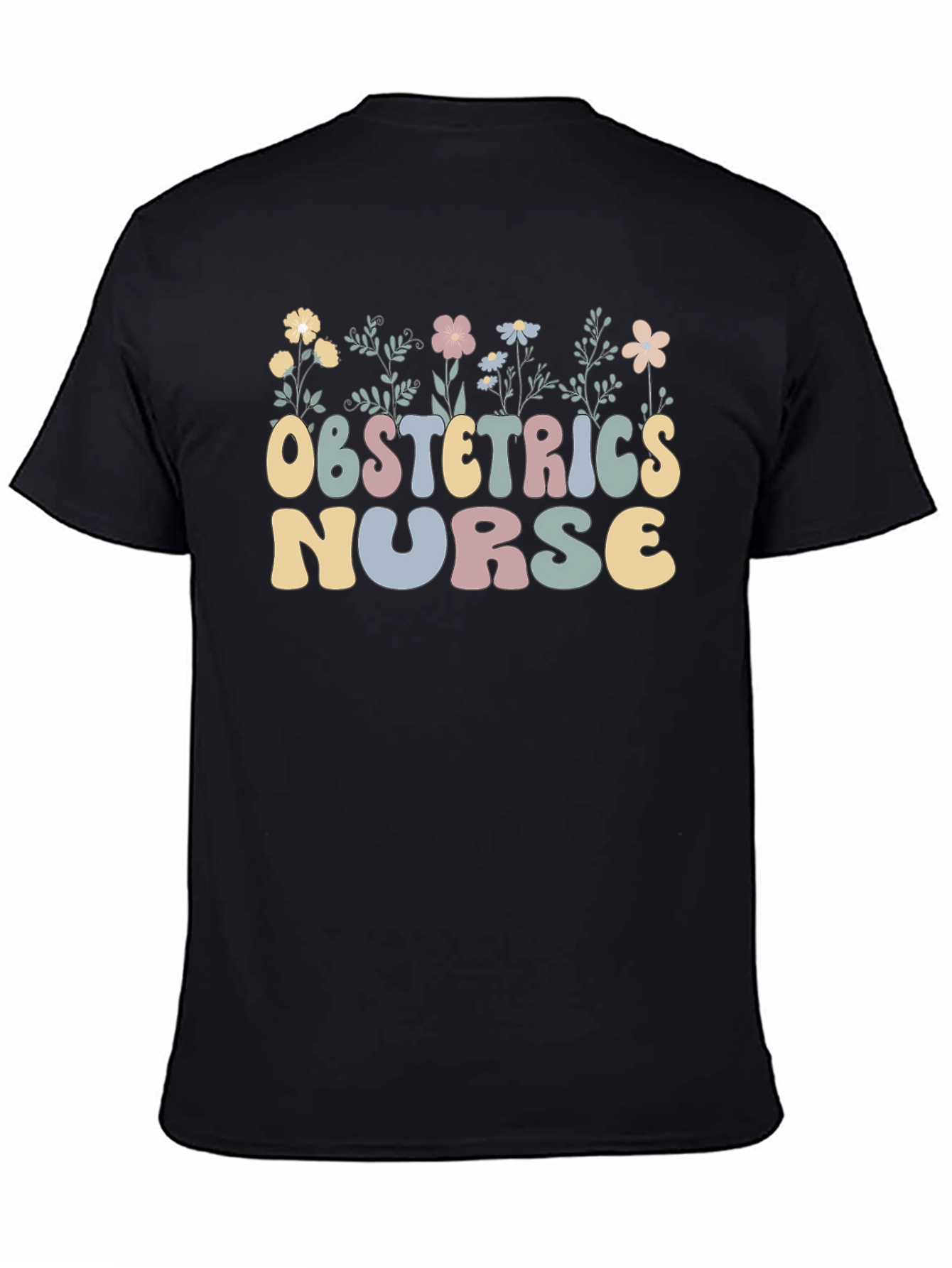 Obstetrics Nurse Floral Graphic T-Shirt