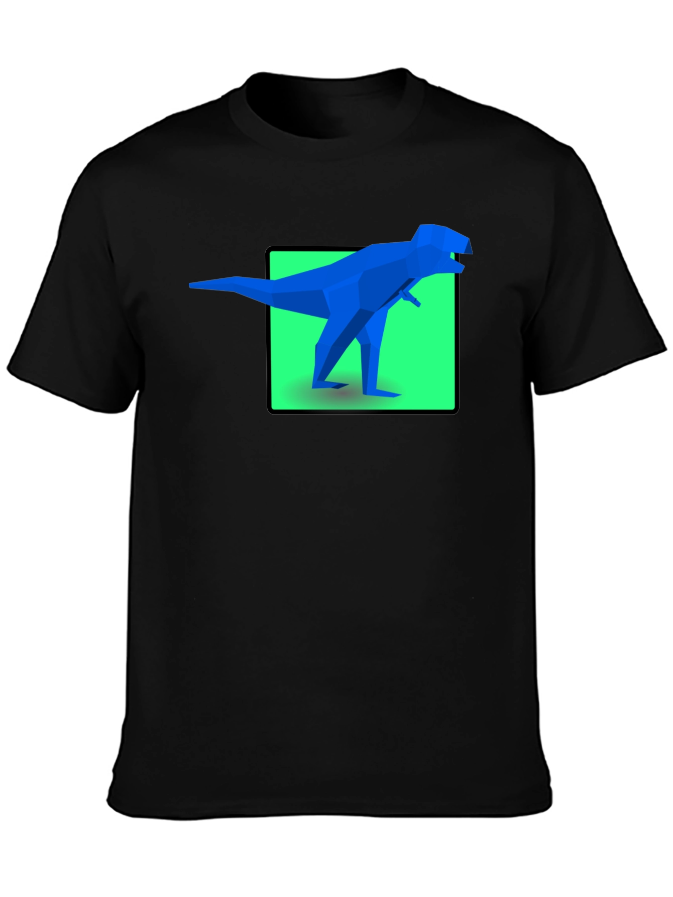 Geometric Dinosaur Graphic Tee - Bold Black Shirt