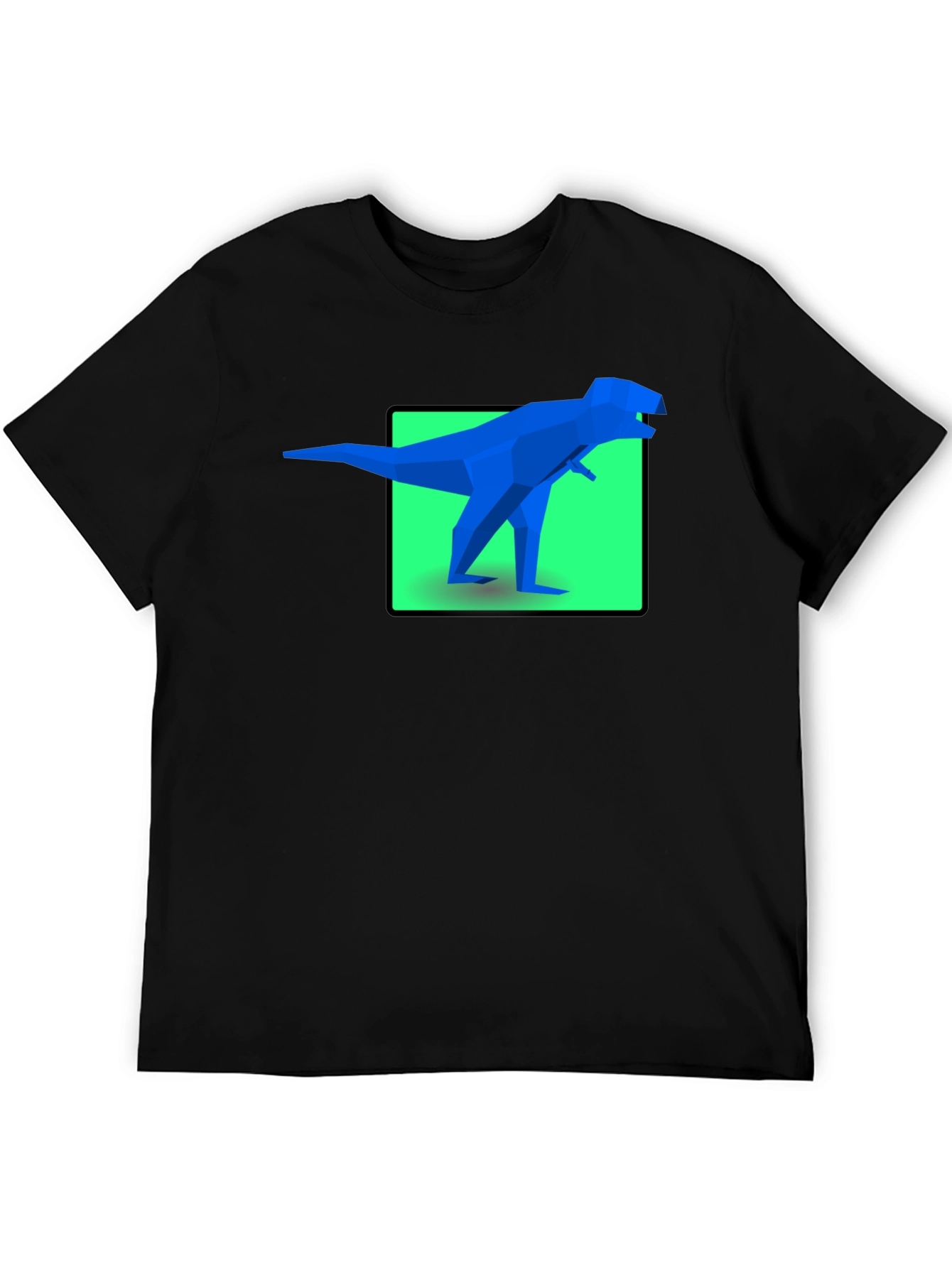 Geometric Dinosaur Graphic Tee - Bold Black Shirt