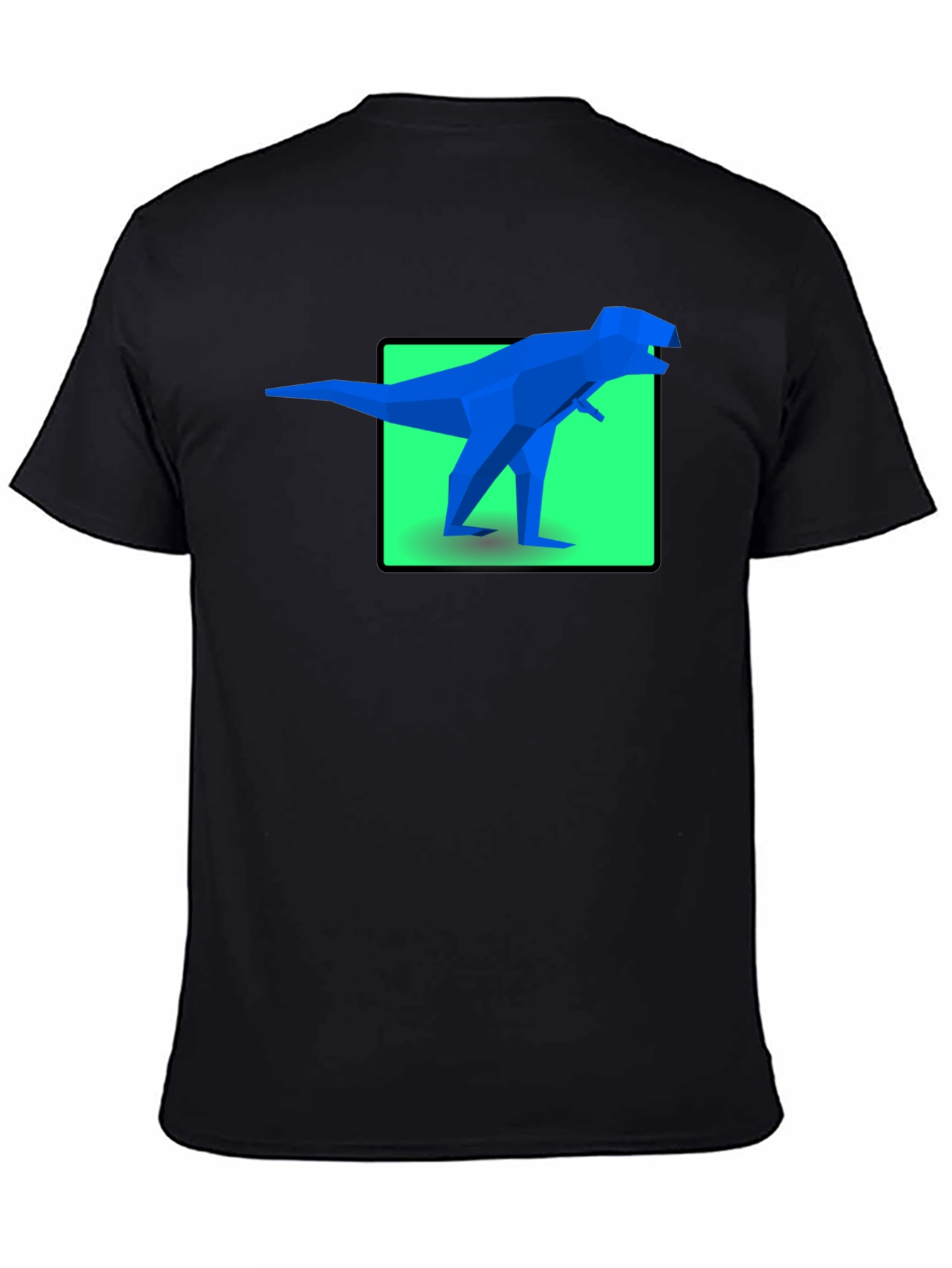 Geometric Dinosaur Graphic Tee - Bold Black Shirt
