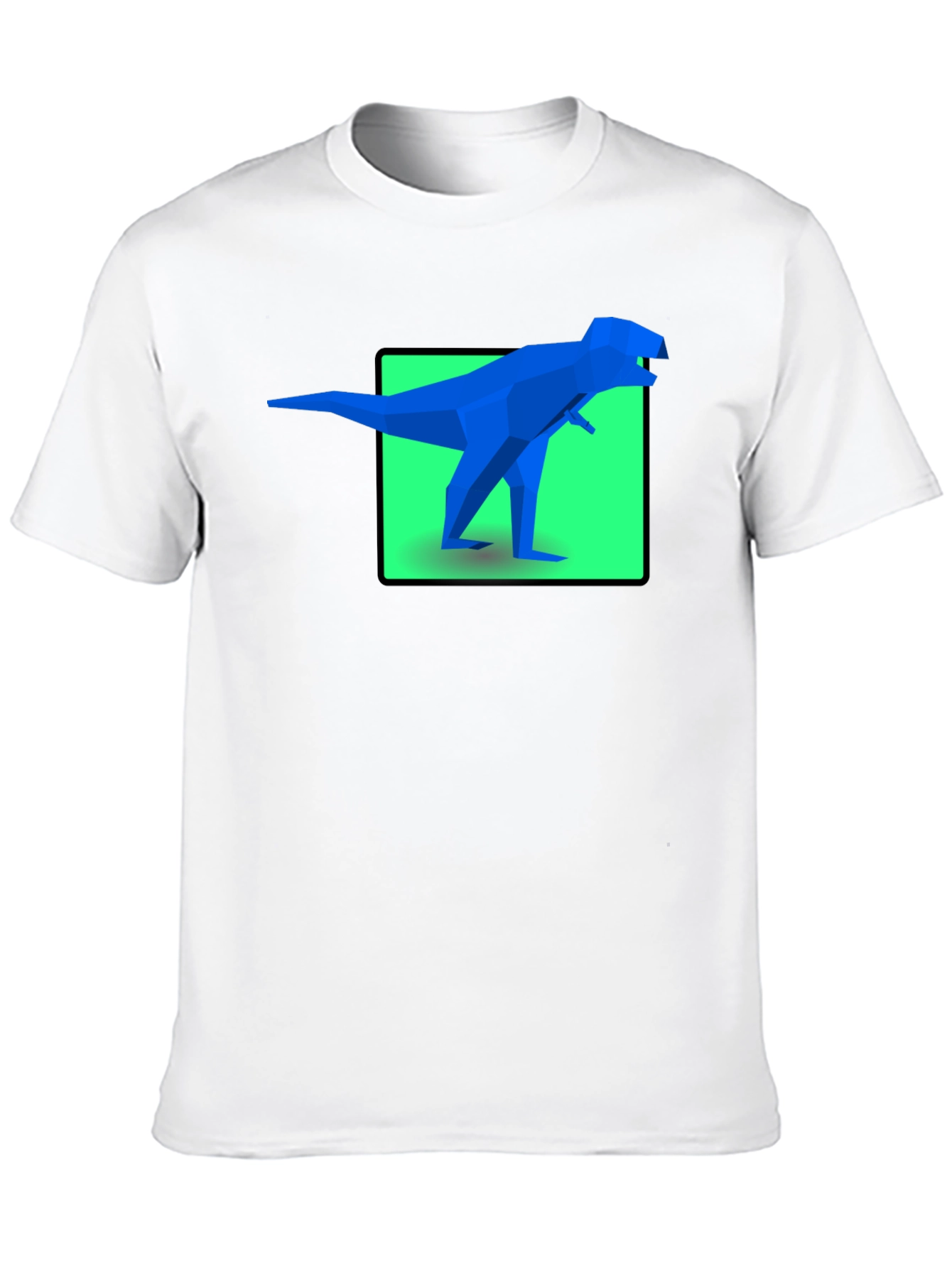 Geometric Dinosaur Graphic Tee - Bold Black Shirt