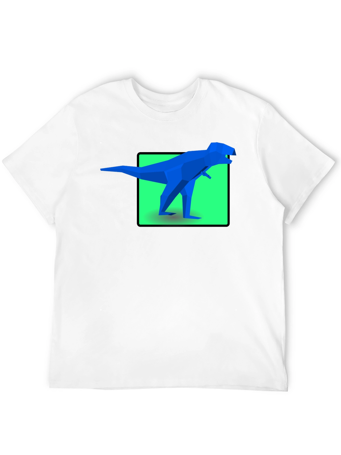 Geometric Dinosaur Graphic Tee - Bold Black Shirt