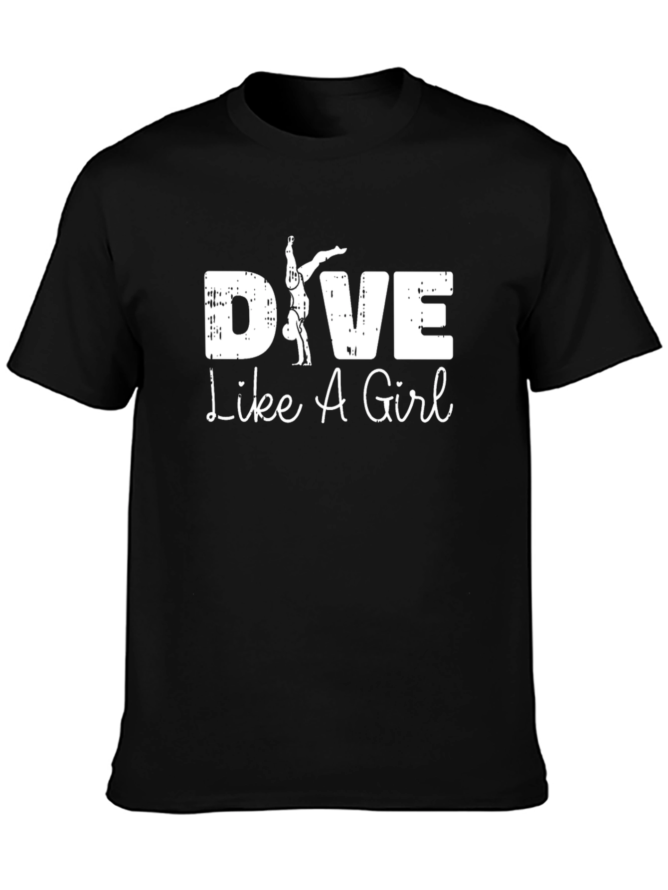 Dive Like A Girl Black T-Shirt