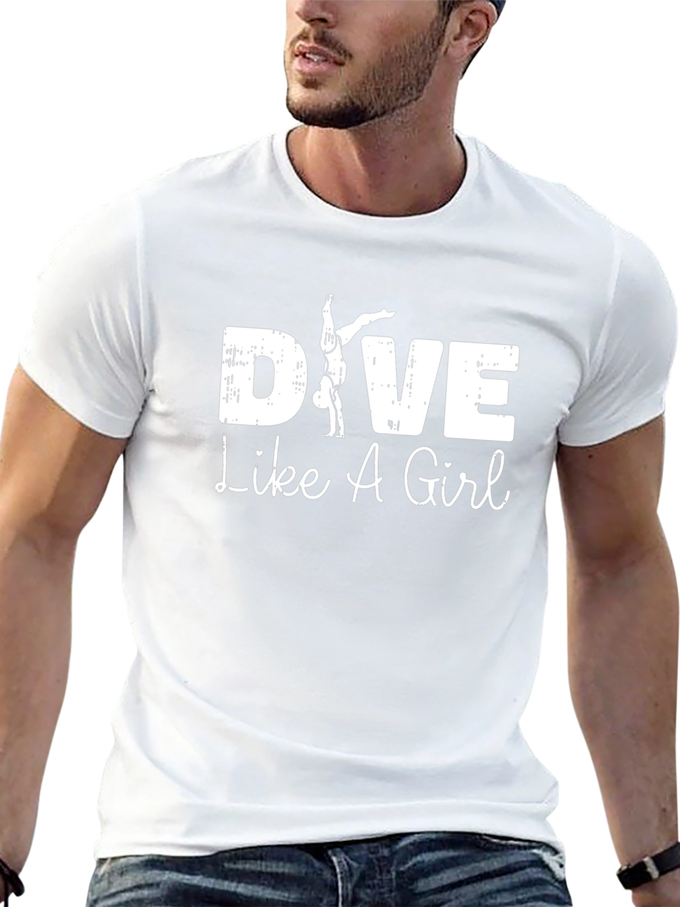 Dive Like A Girl Black T-Shirt