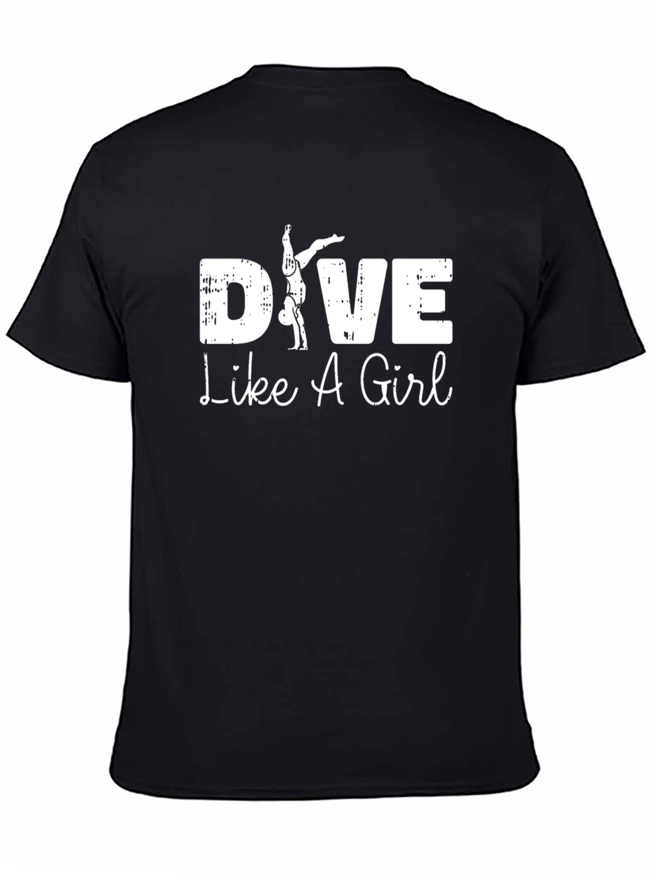 Dive Like A Girl Black T-Shirt