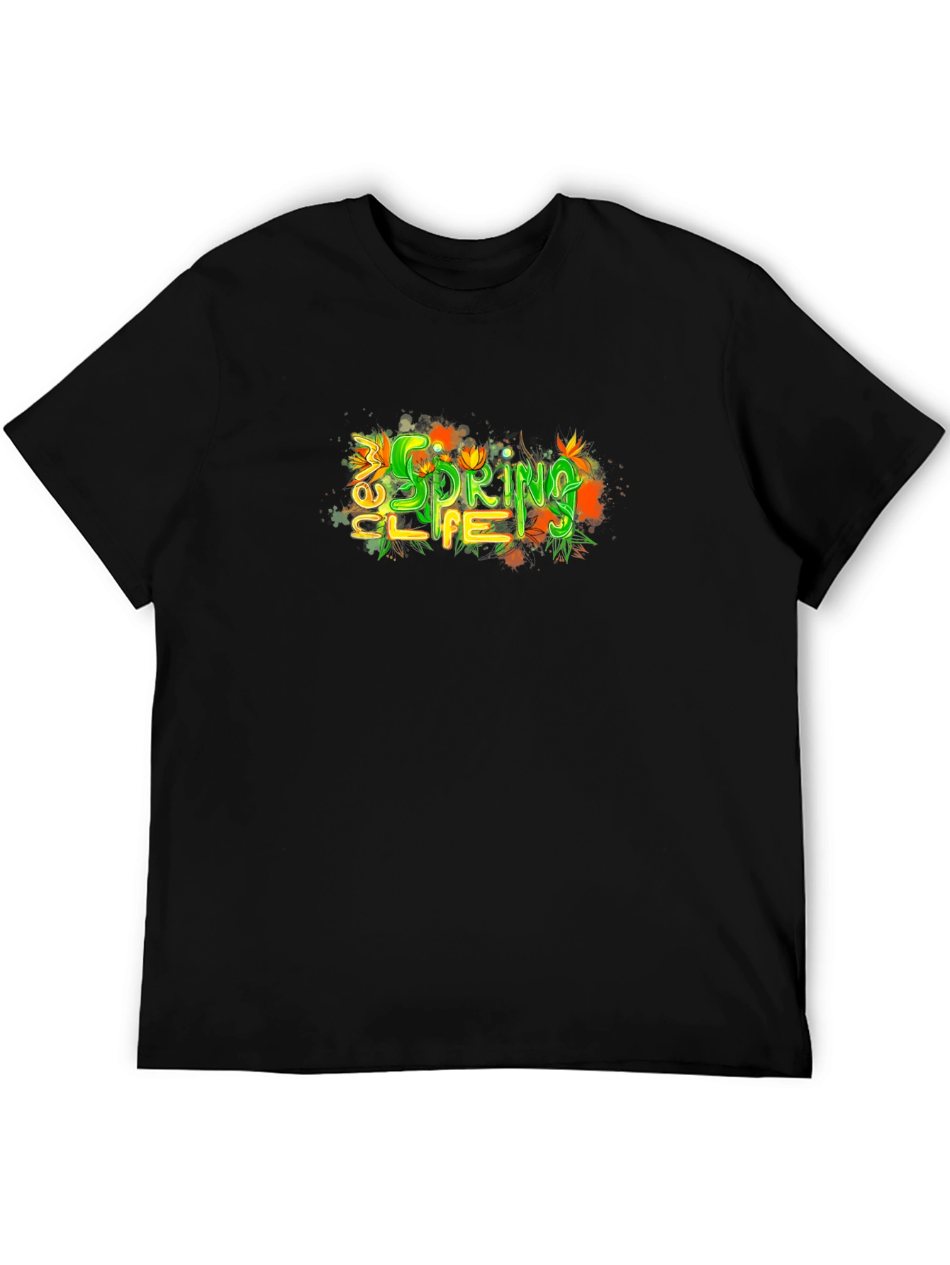 New Spring Life T-Shirt - Black